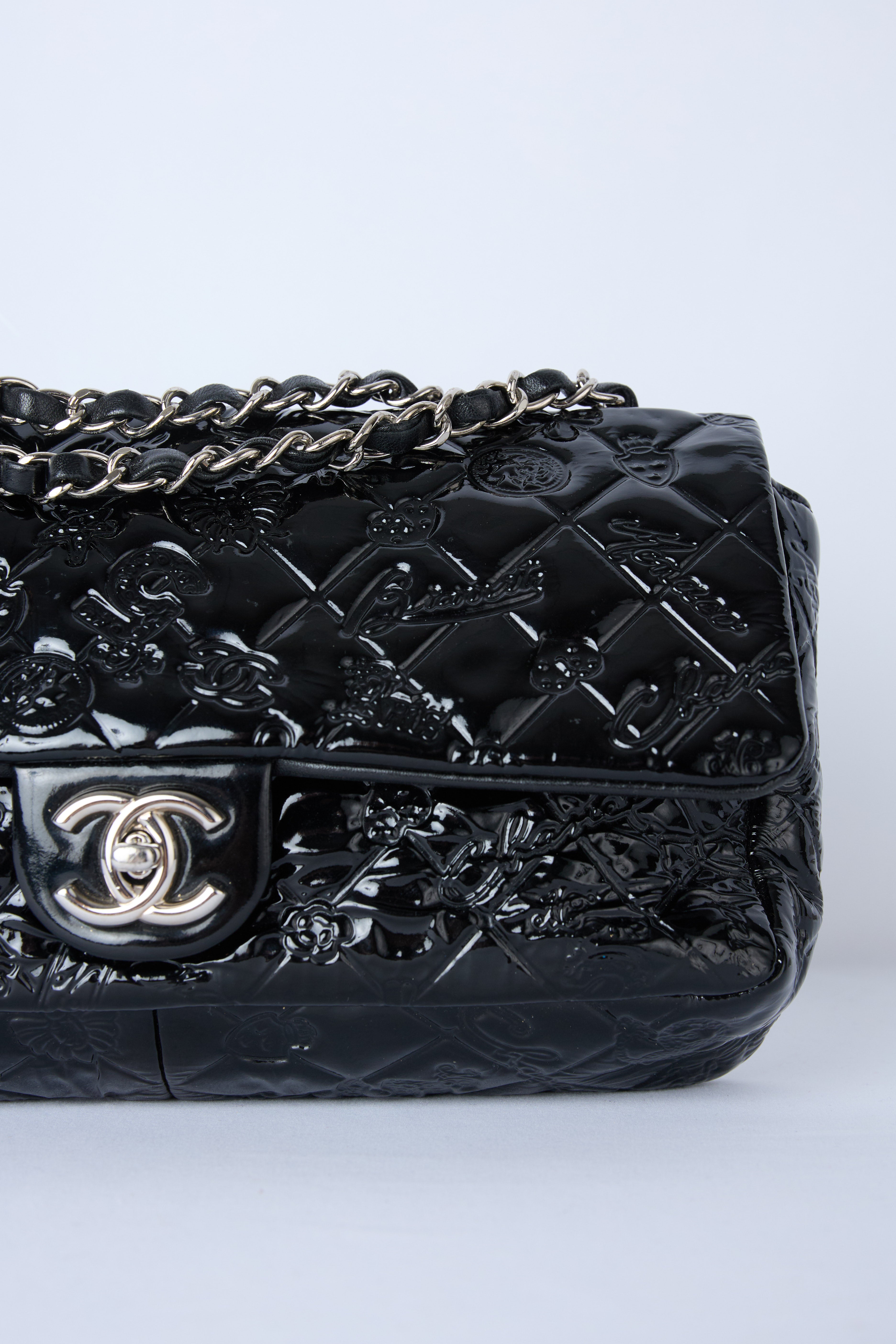 RARE CHANEL LUCKY SYMBOLS PATENT FLAP