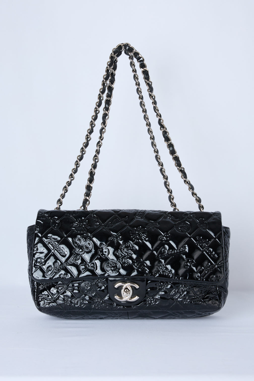 RARE CHANEL LUCKY SYMBOLS PATENT FLAP