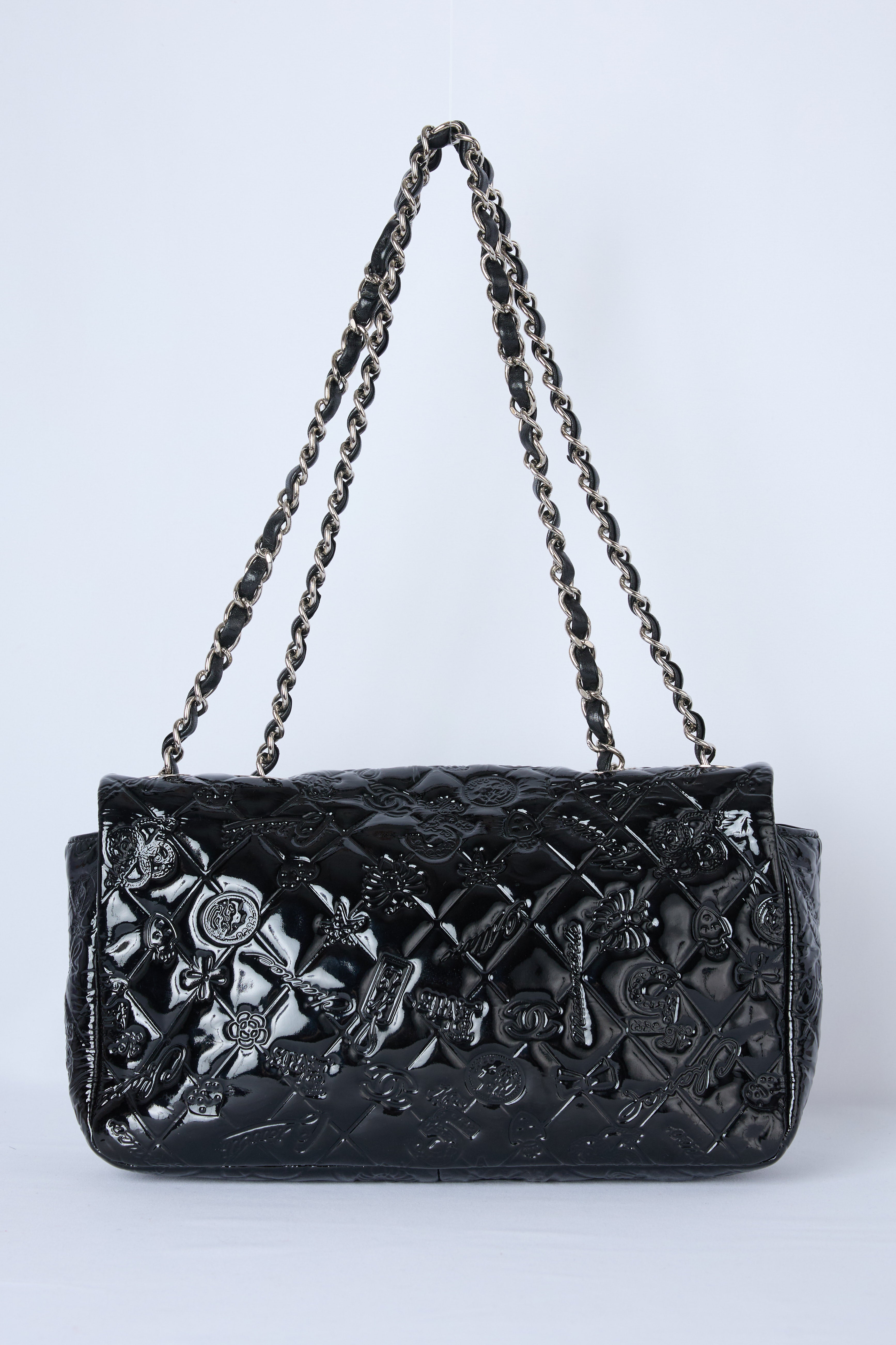 RARE CHANEL LUCKY SYMBOLS PATENT FLAP
