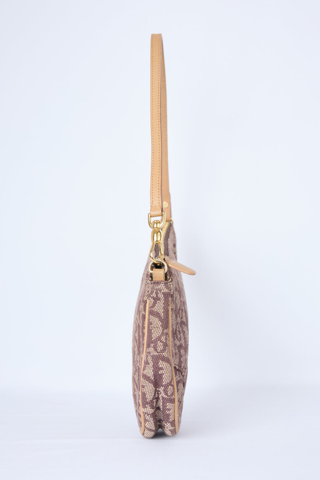 DIOR BROWN OBLIQUE CANVAS SADDLE POCHETTE