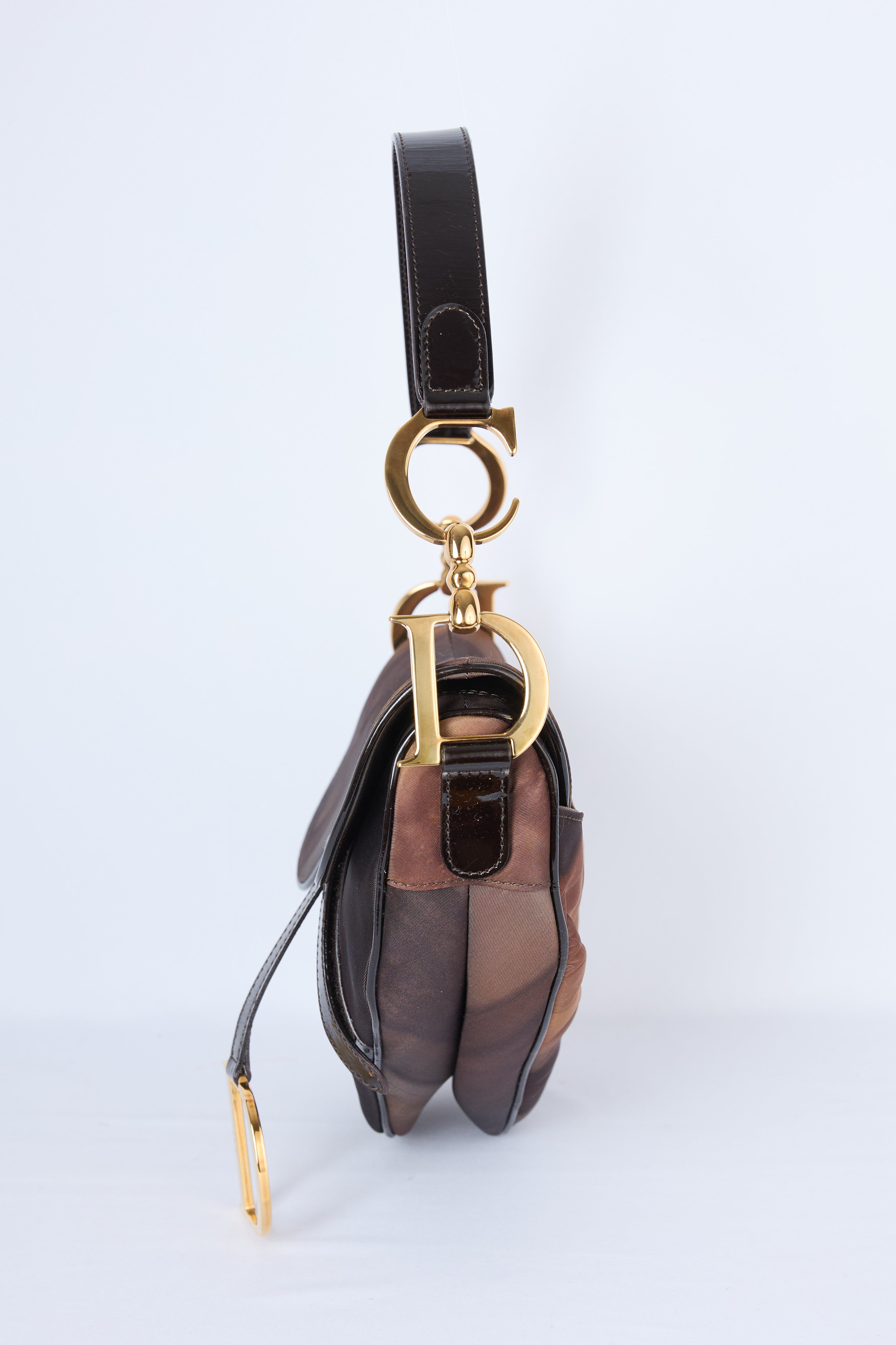 DIOR WATERCOLOR PRINTED NYLON SADDLE