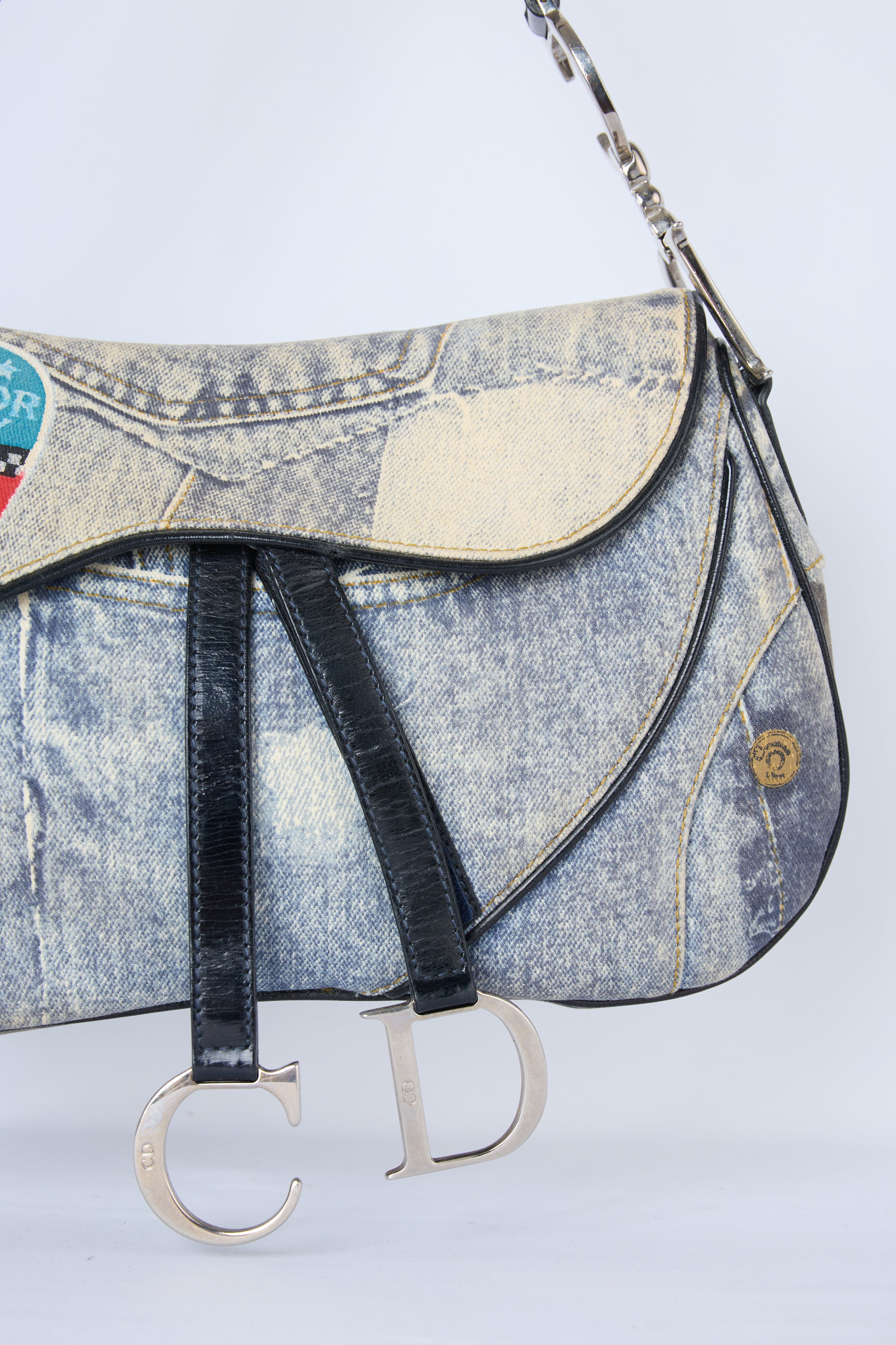 DIOR SPEEDWAY DENIM DOUBLE SADDLE
