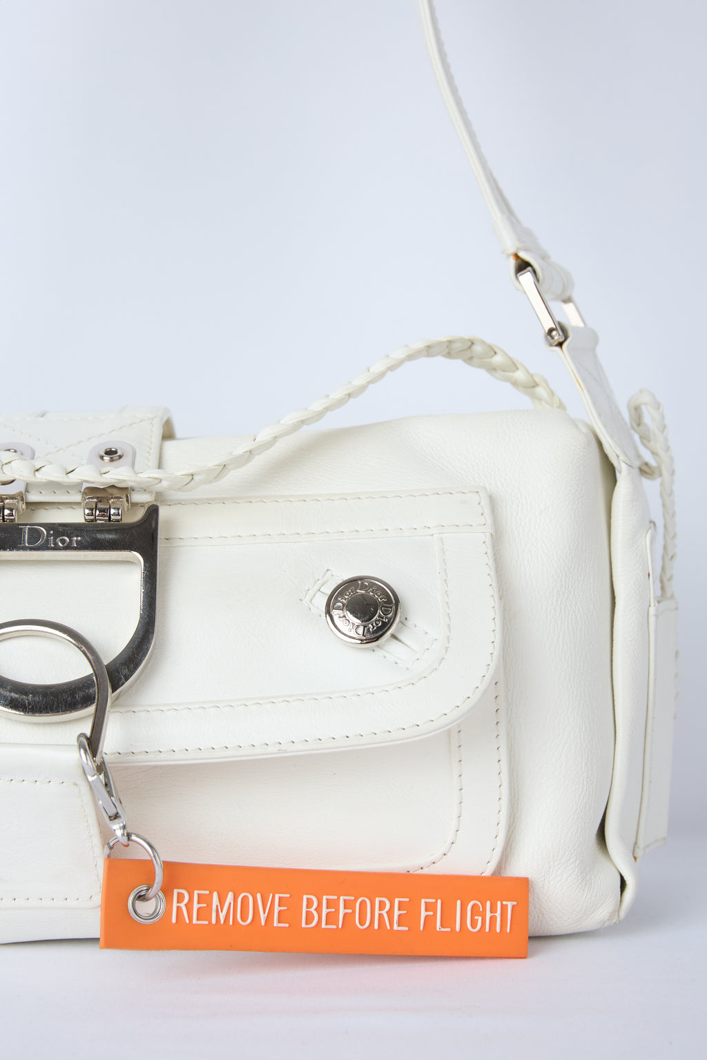 DIOR WHITE FLIGHT BAG