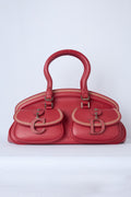 DIOR RED LEATHER DETECTIVE BAG