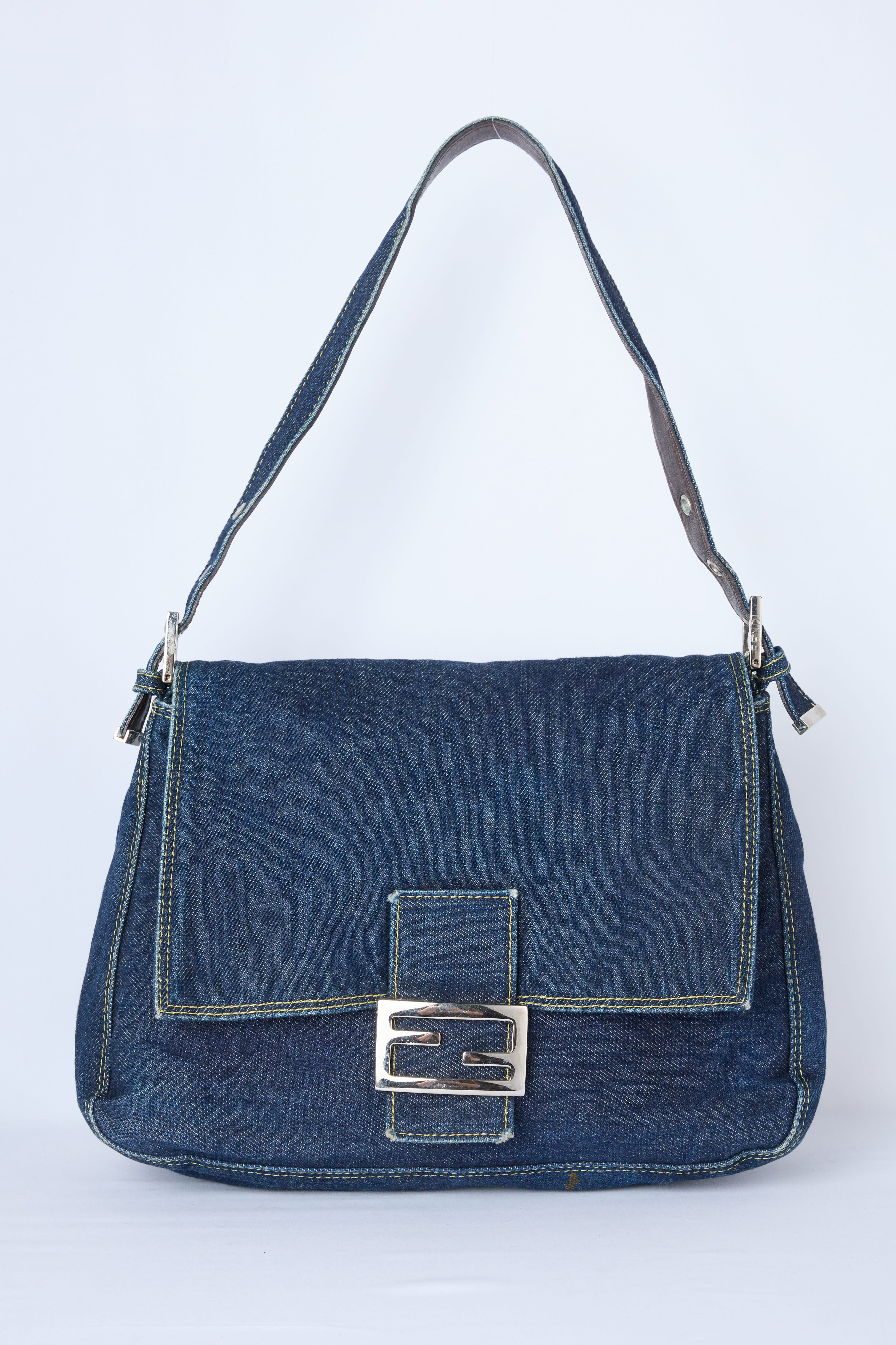 FENDI DENIM MAMMA BAGUETTE