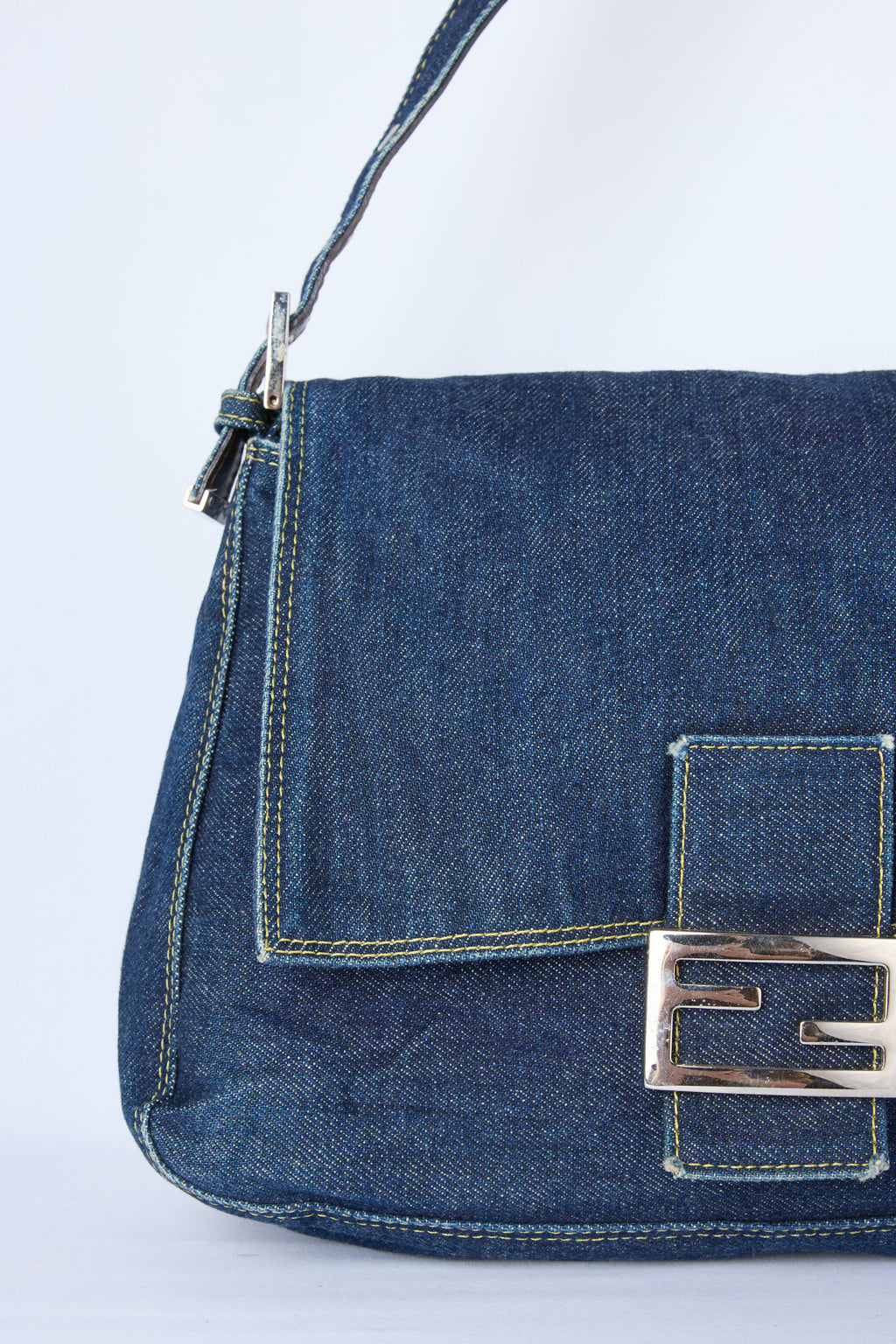 FENDI DENIM MAMMA BAGUETTE
