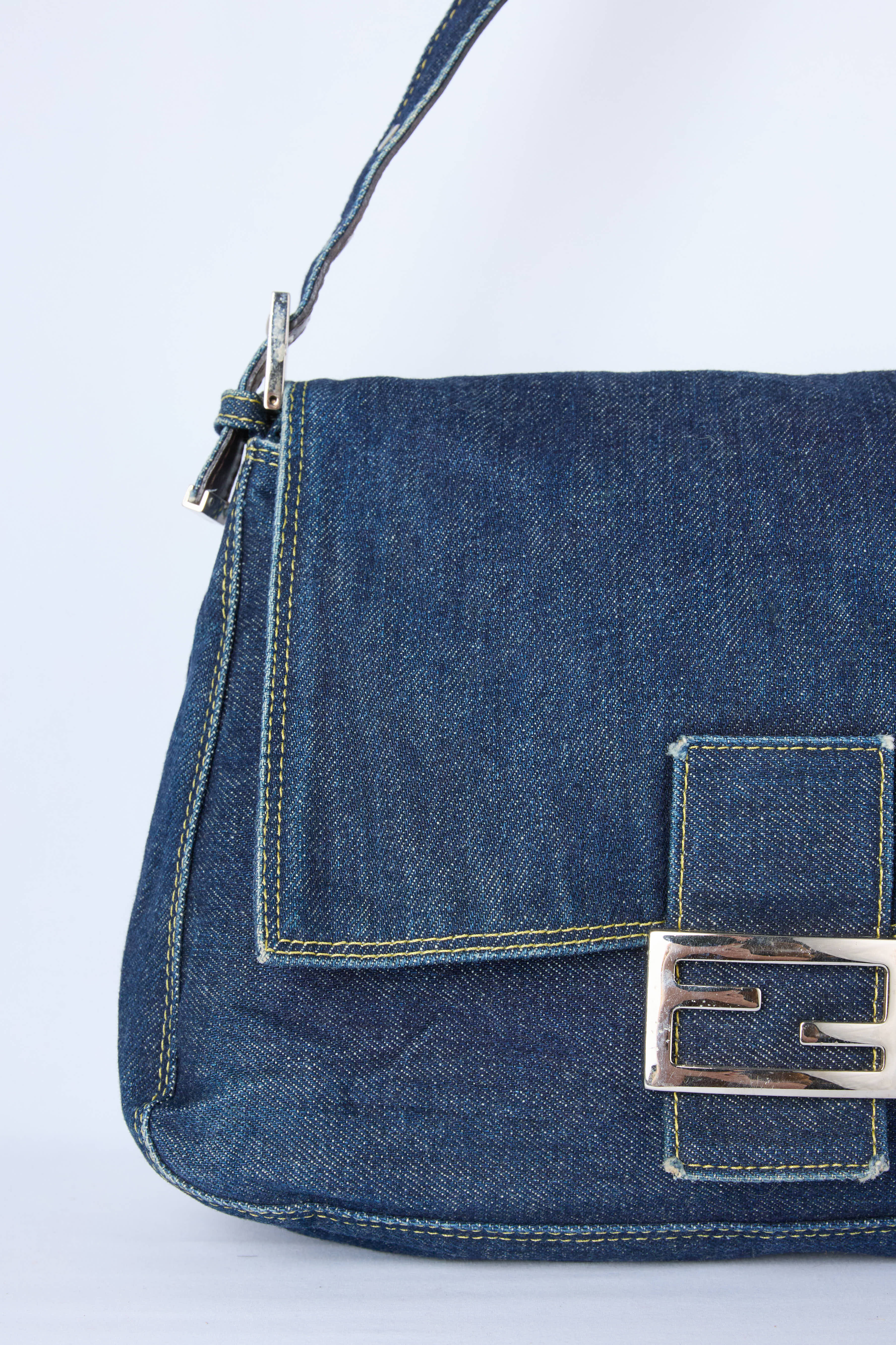 FENDI DENIM MAMMA BAGUETTE