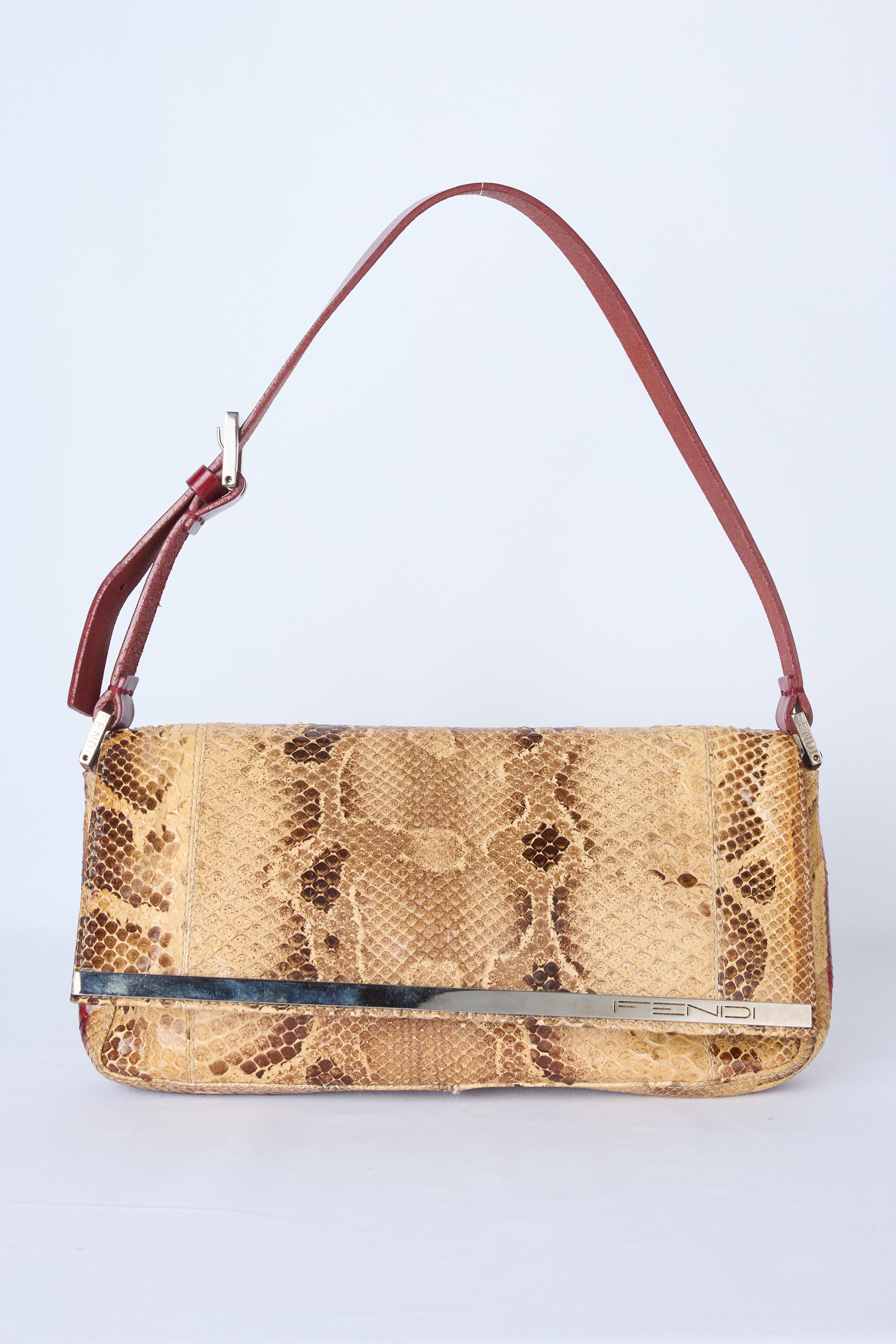 FENDI PYTHON LEATHER SHOULDER BAG
