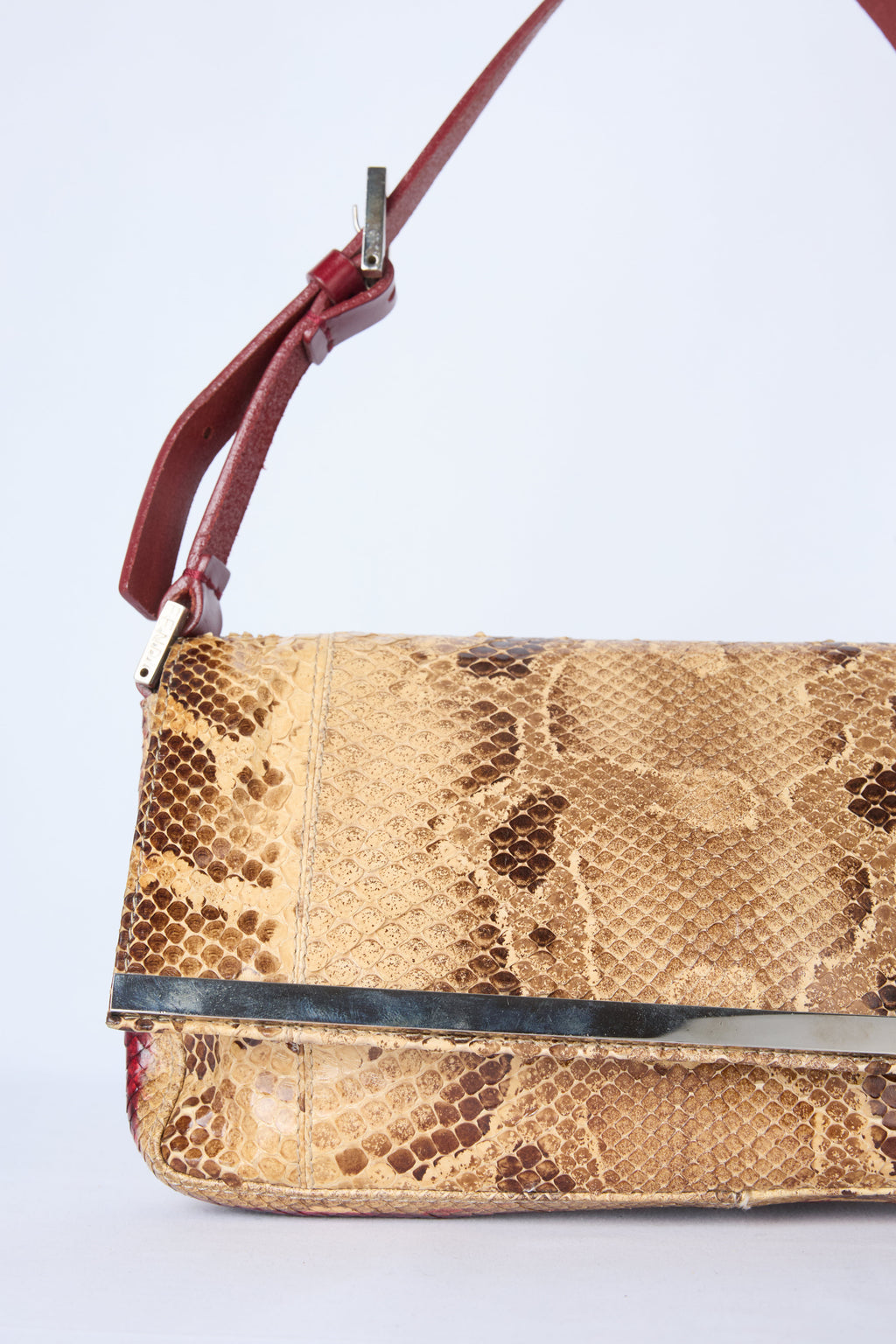 FENDI PYTHON LEATHER SHOULDER BAG