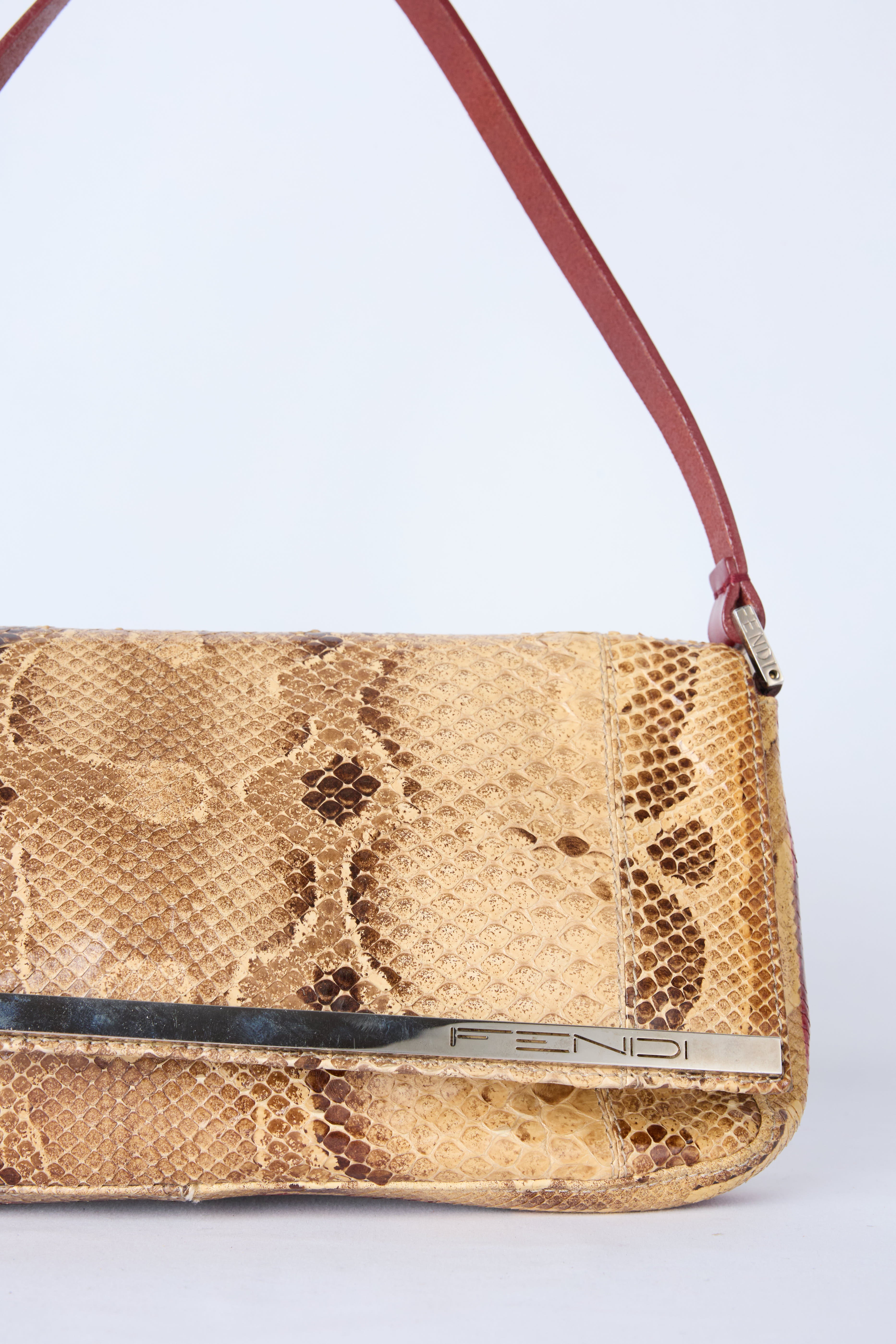 FENDI PYTHON LEATHER SHOULDER BAG