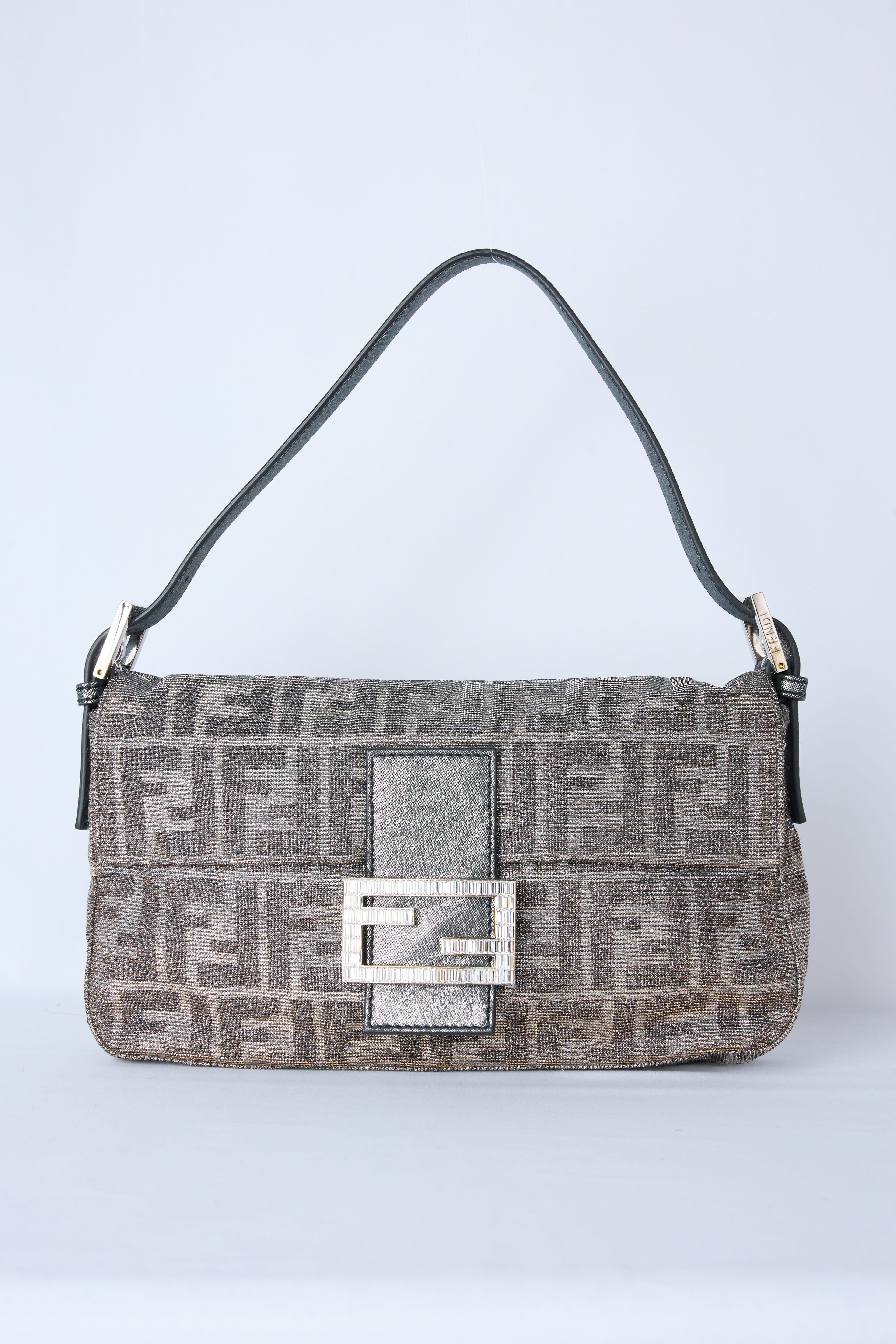 FENDI METALLIC LUREX ZUCCA BAGUETTE