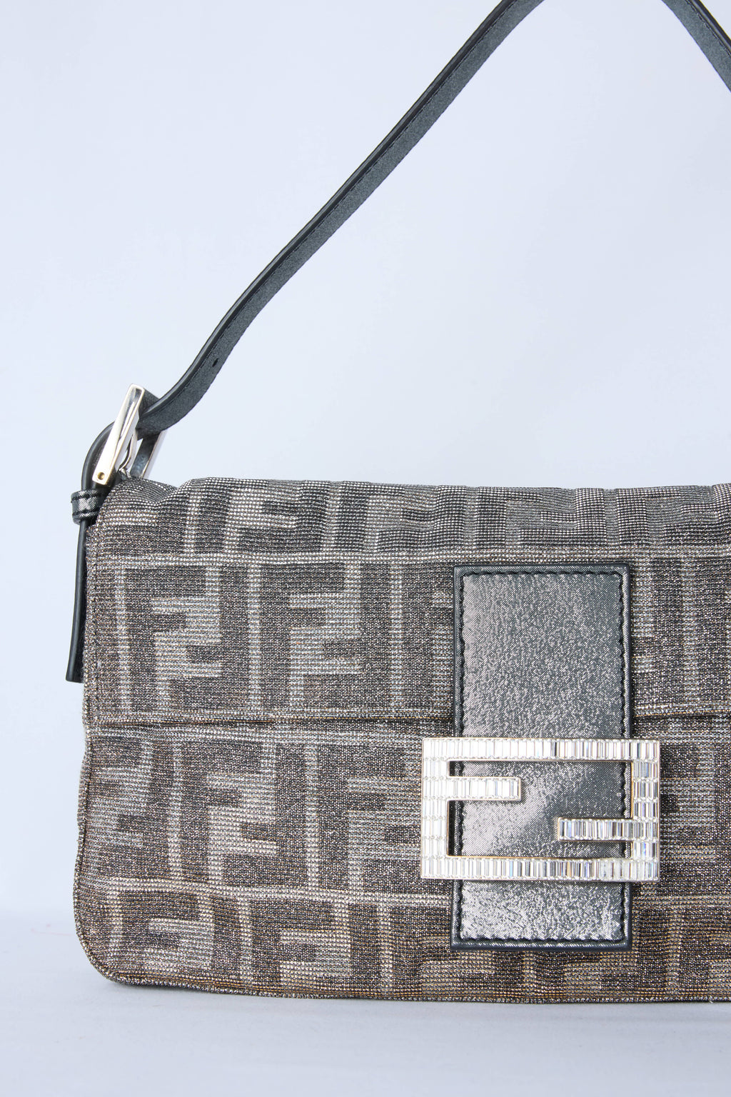 FENDI METALLIC LUREX ZUCCA BAGUETTE