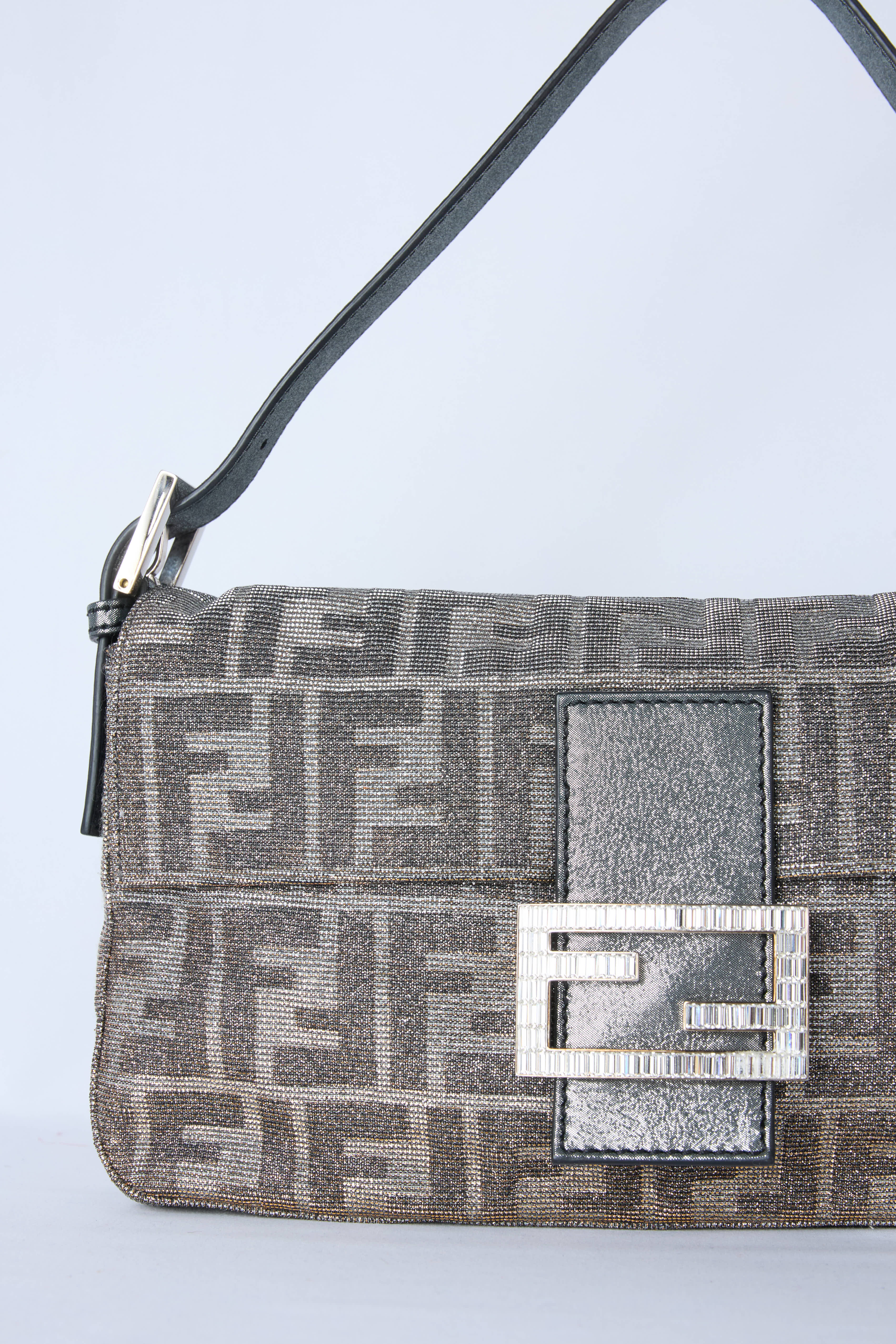 FENDI METALLIC LUREX ZUCCA BAGUETTE