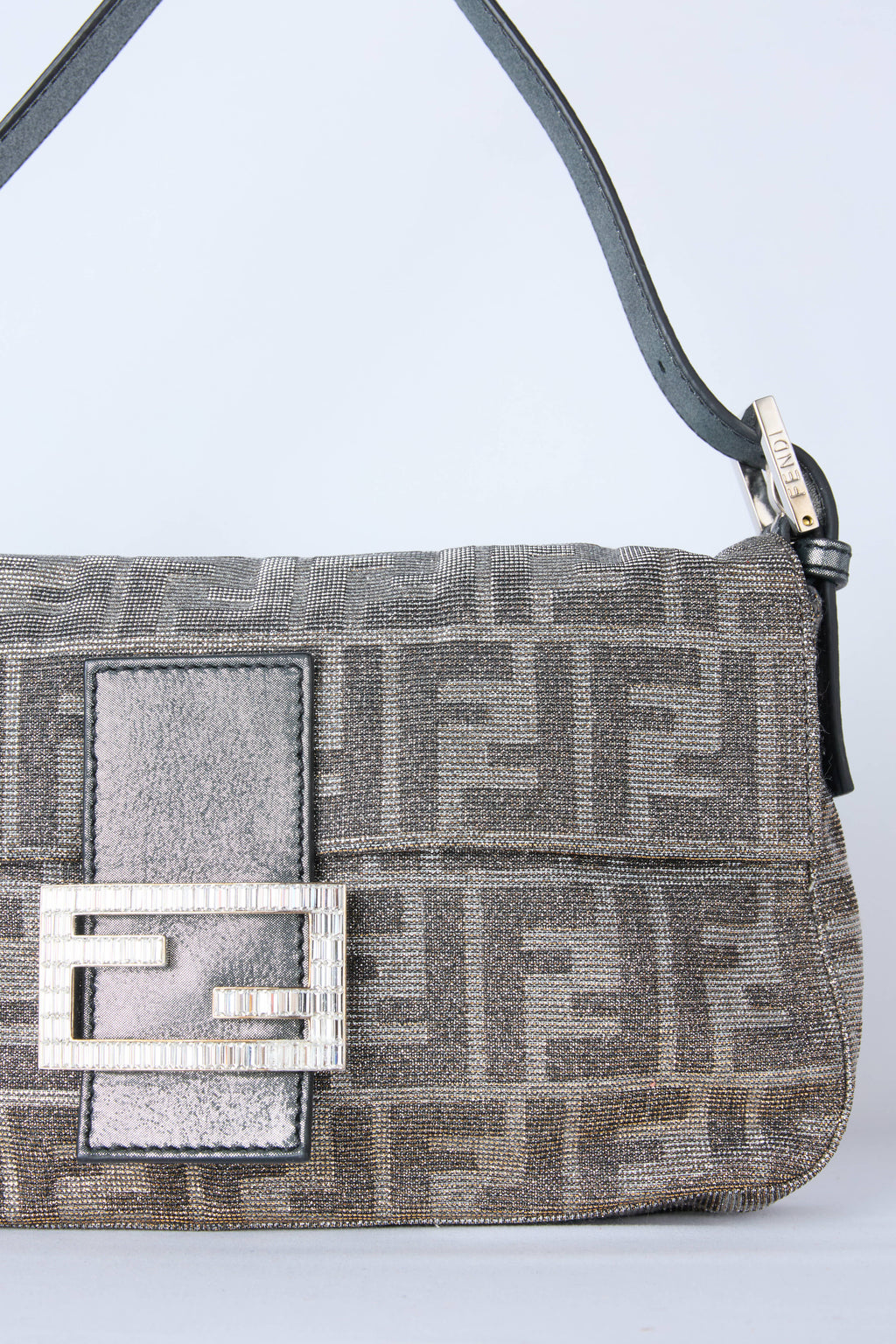 FENDI METALLIC LUREX ZUCCA BAGUETTE