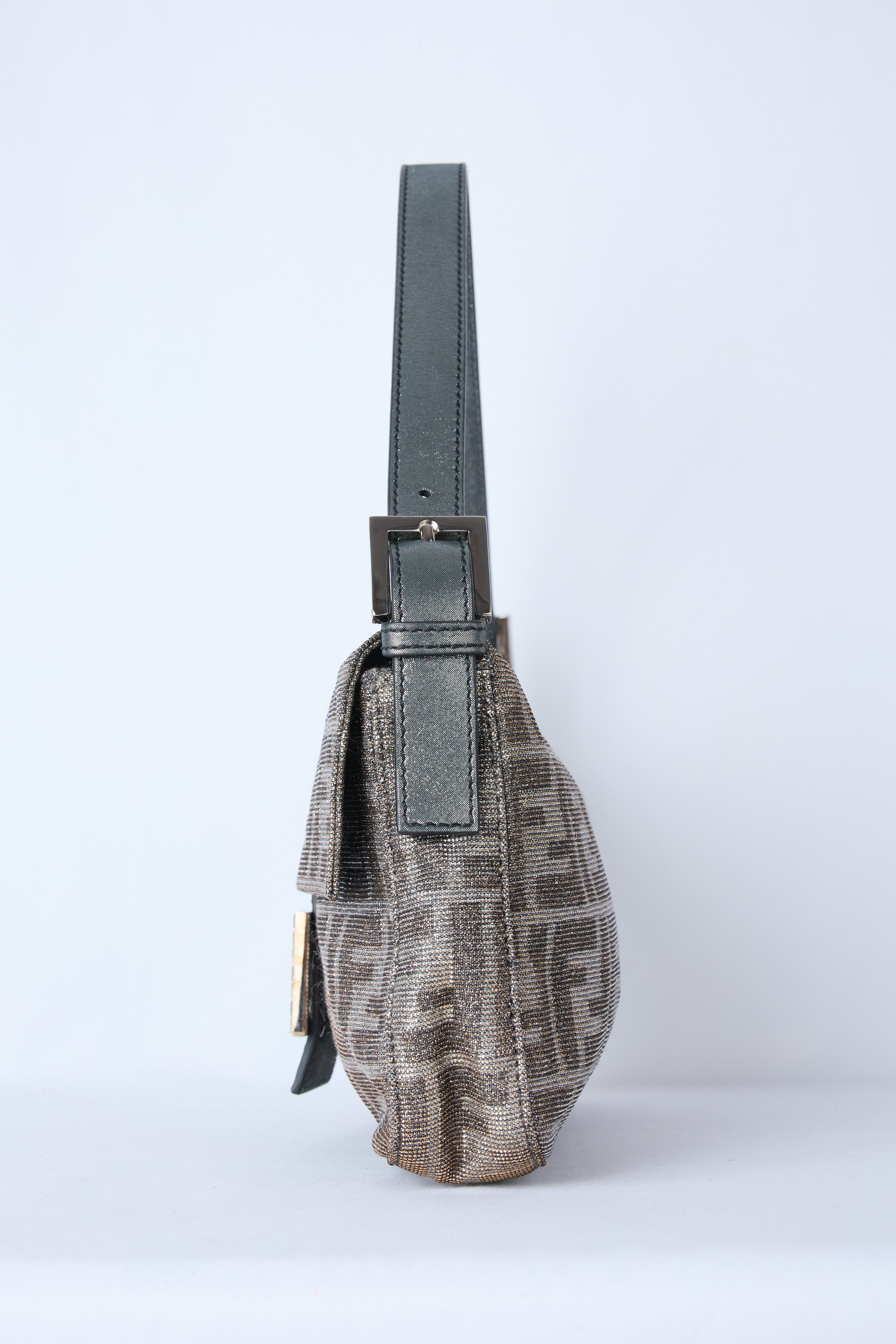 FENDI METALLIC LUREX ZUCCA BAGUETTE