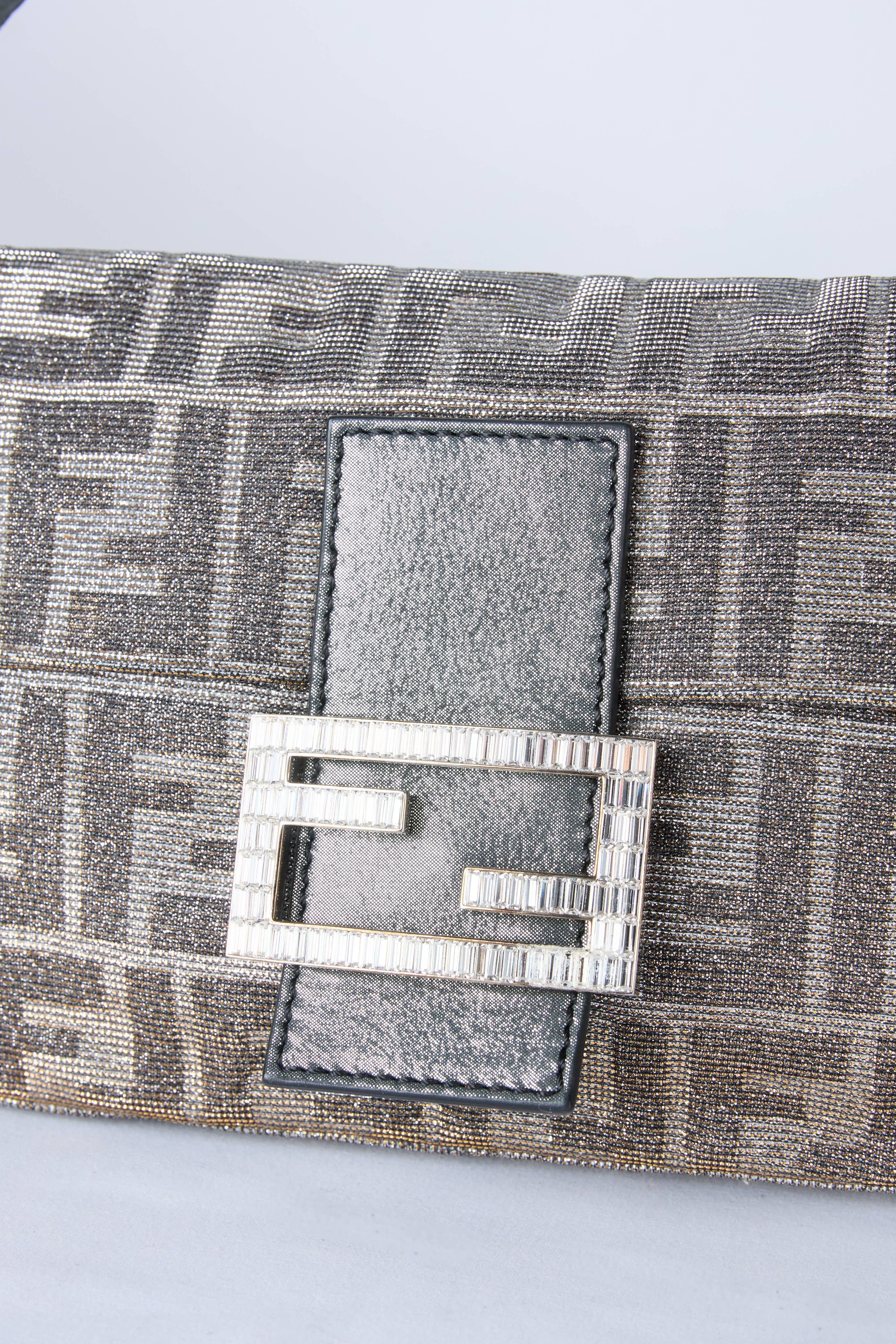 FENDI METALLIC LUREX ZUCCA BAGUETTE