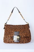 FENDI LEOPARD PONY HAIR MAMMA BAGUETTE