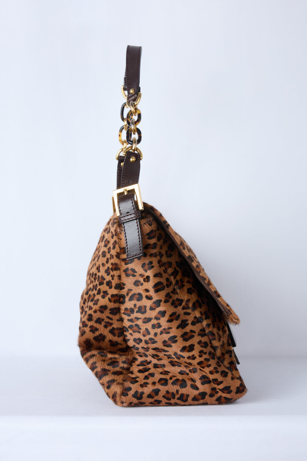 FENDI LEOPARD PONY HAIR MAMMA BAGUETTE