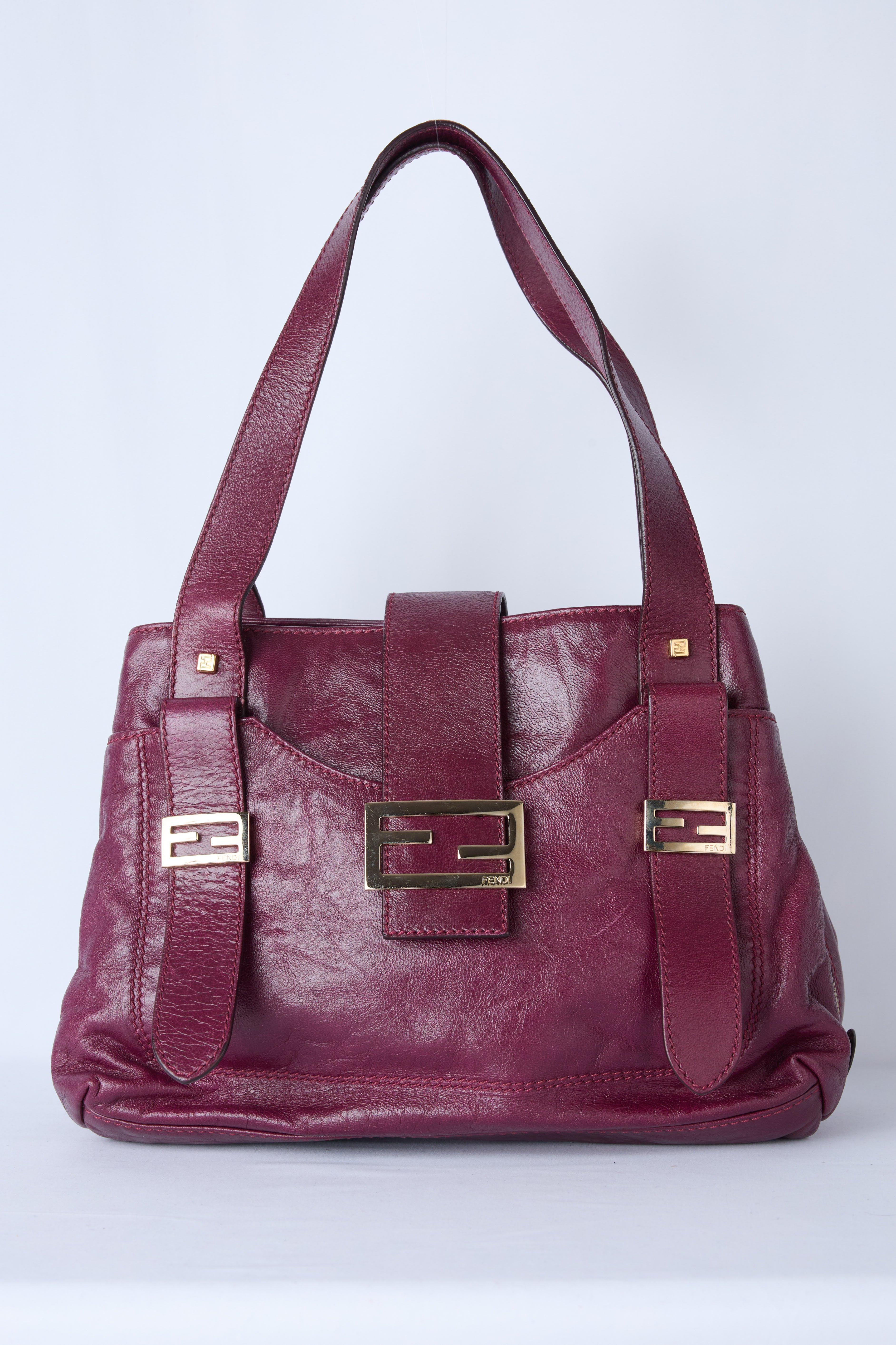 FENDI BURGUNDY HOBO