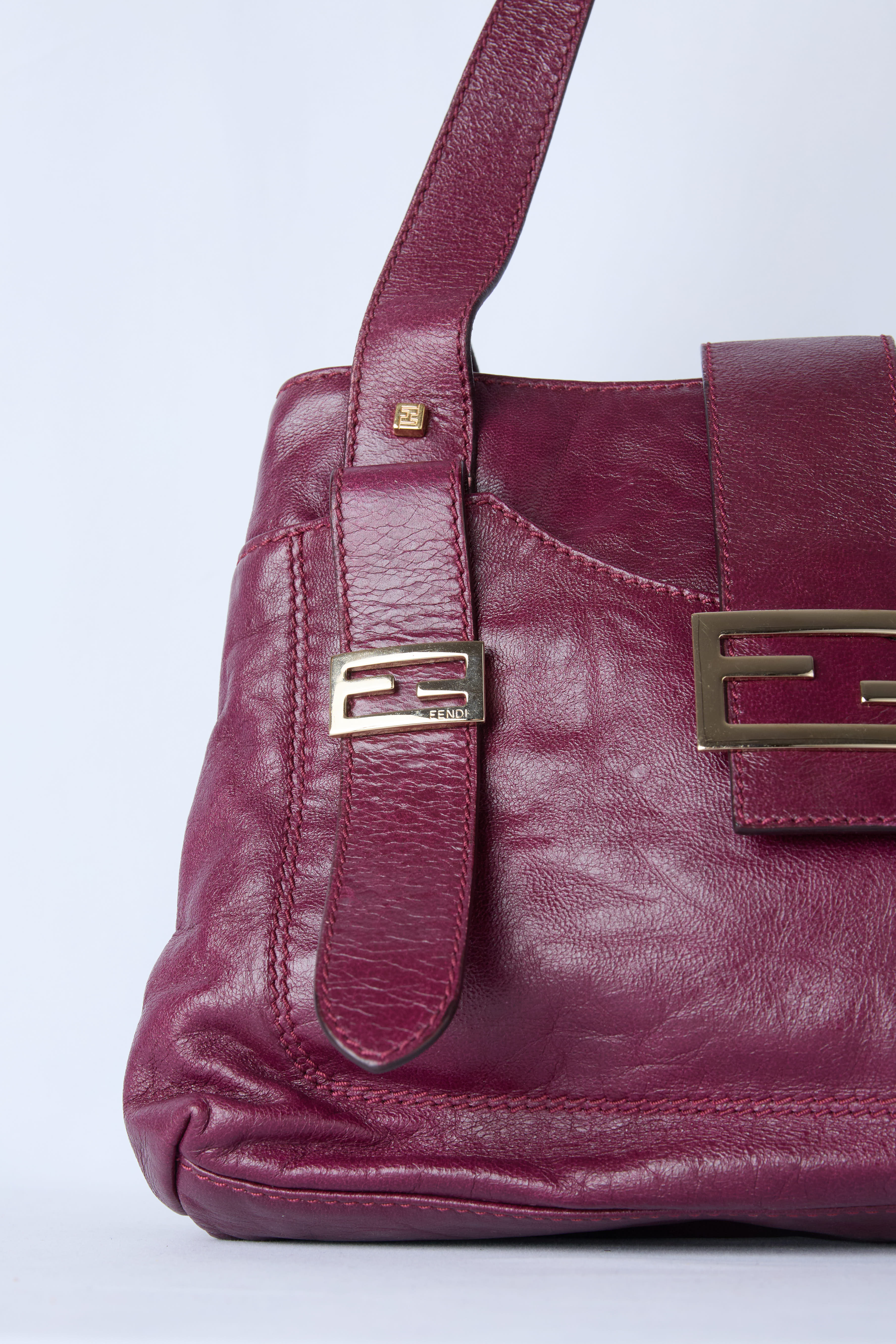 FENDI BURGUNDY HOBO