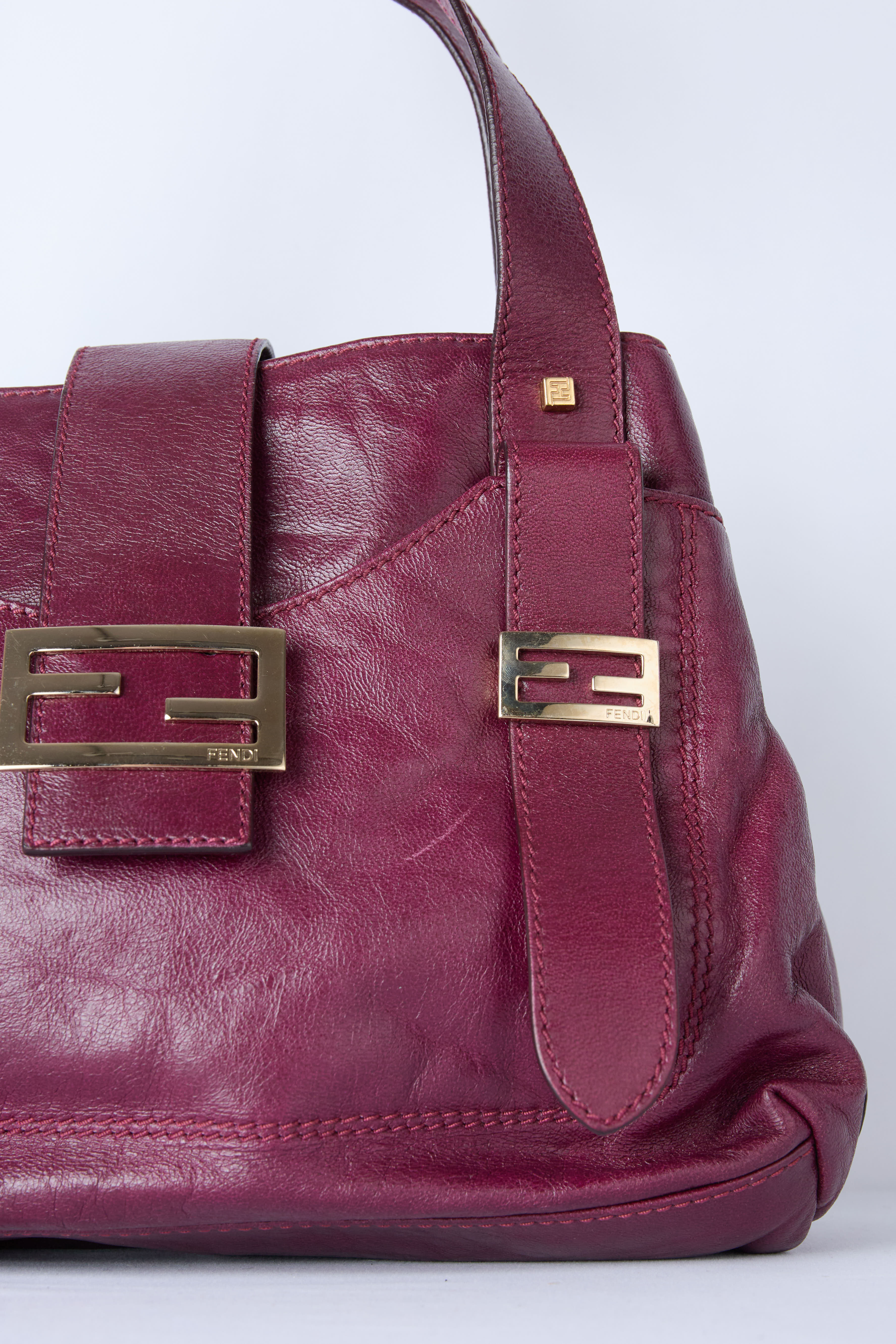 FENDI BURGUNDY HOBO