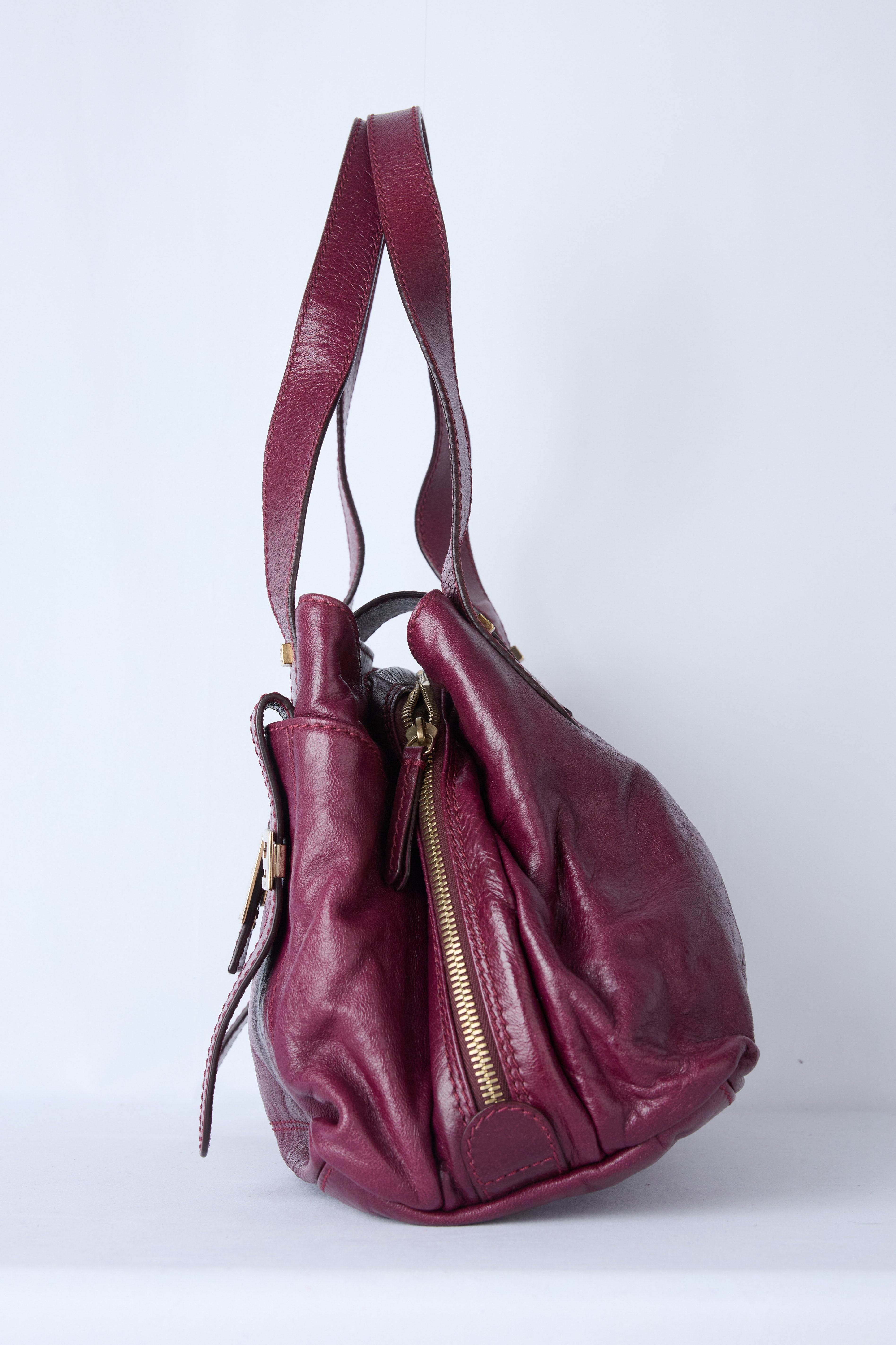 FENDI BURGUNDY HOBO