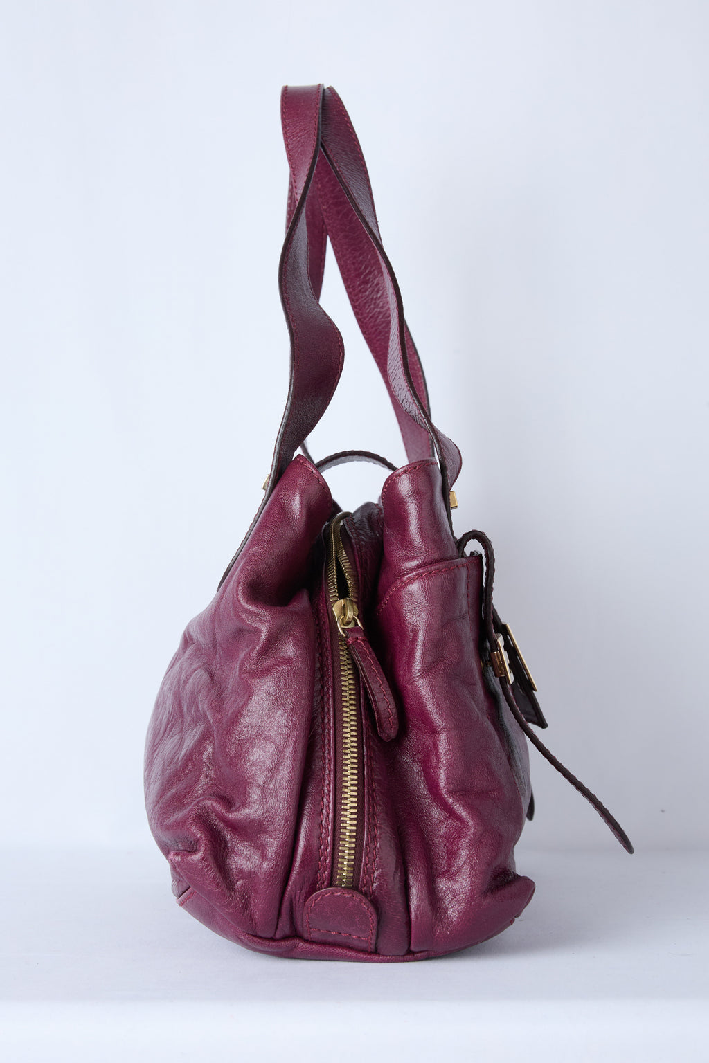 FENDI BURGUNDY HOBO