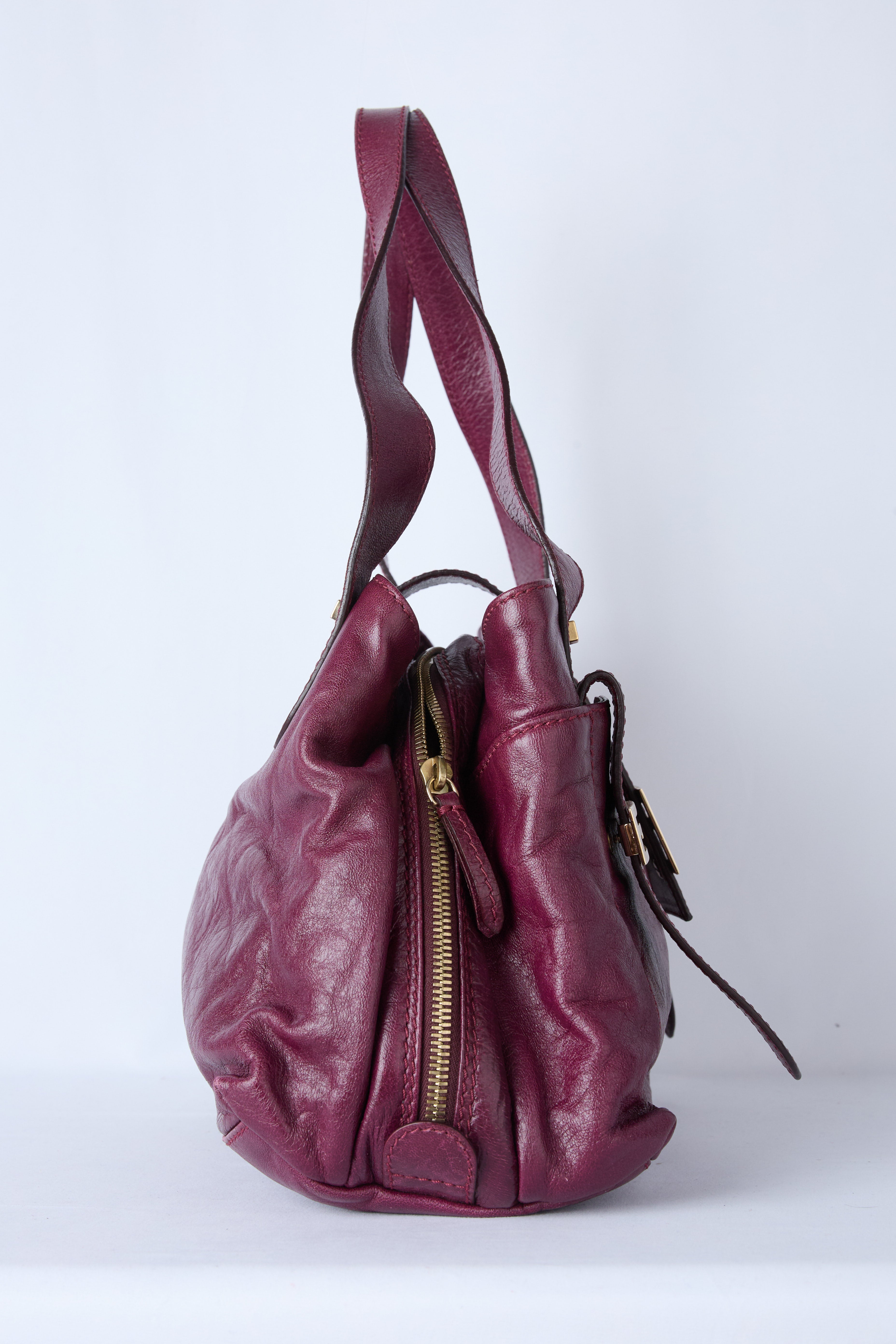 FENDI BURGUNDY HOBO