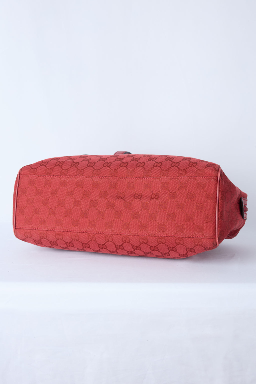 GUCCI RED GG CANVAS BOSTON BAG