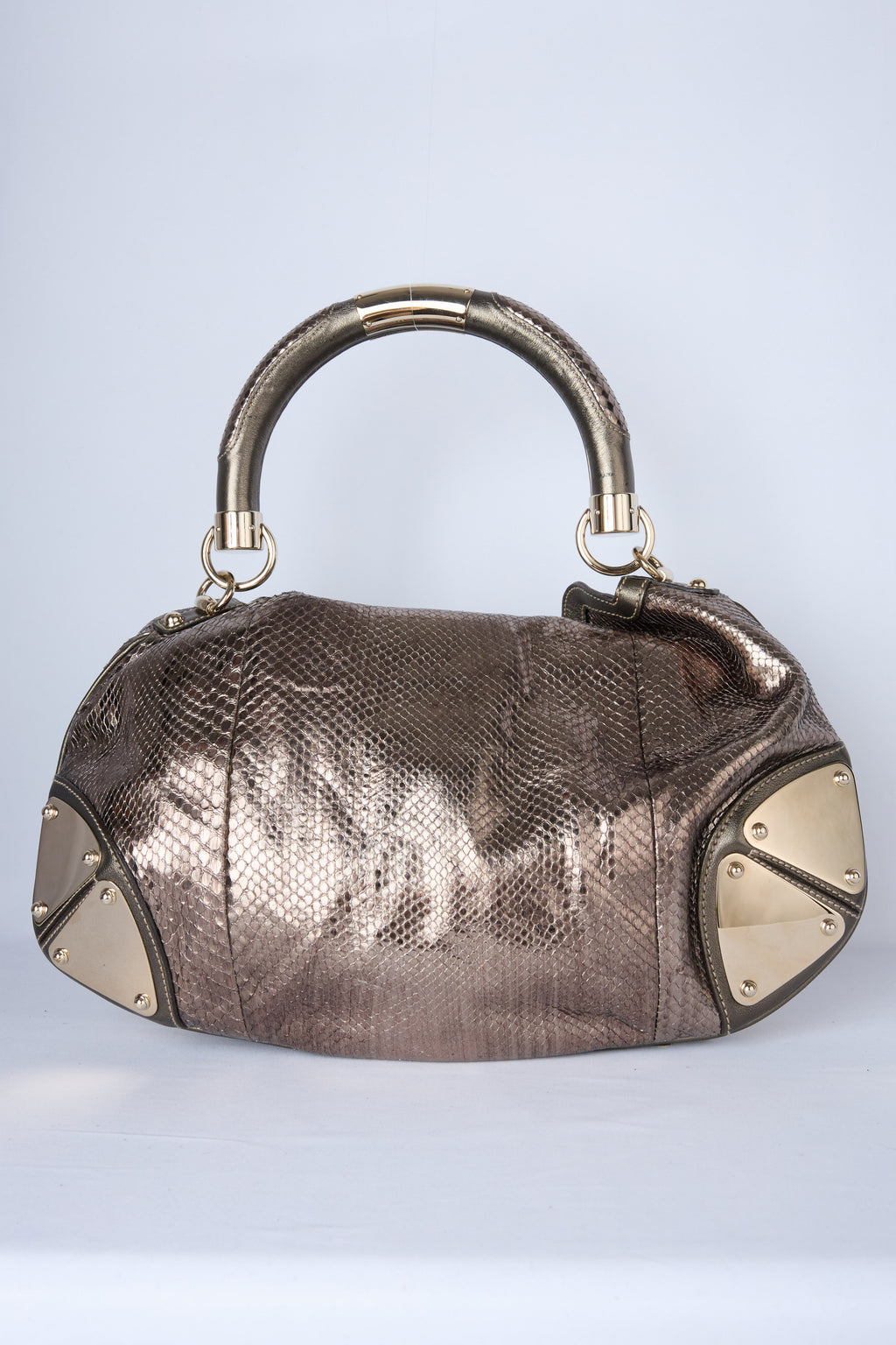 GUCCI METALLIC PYTHON BABOUSKA INDY HOBO