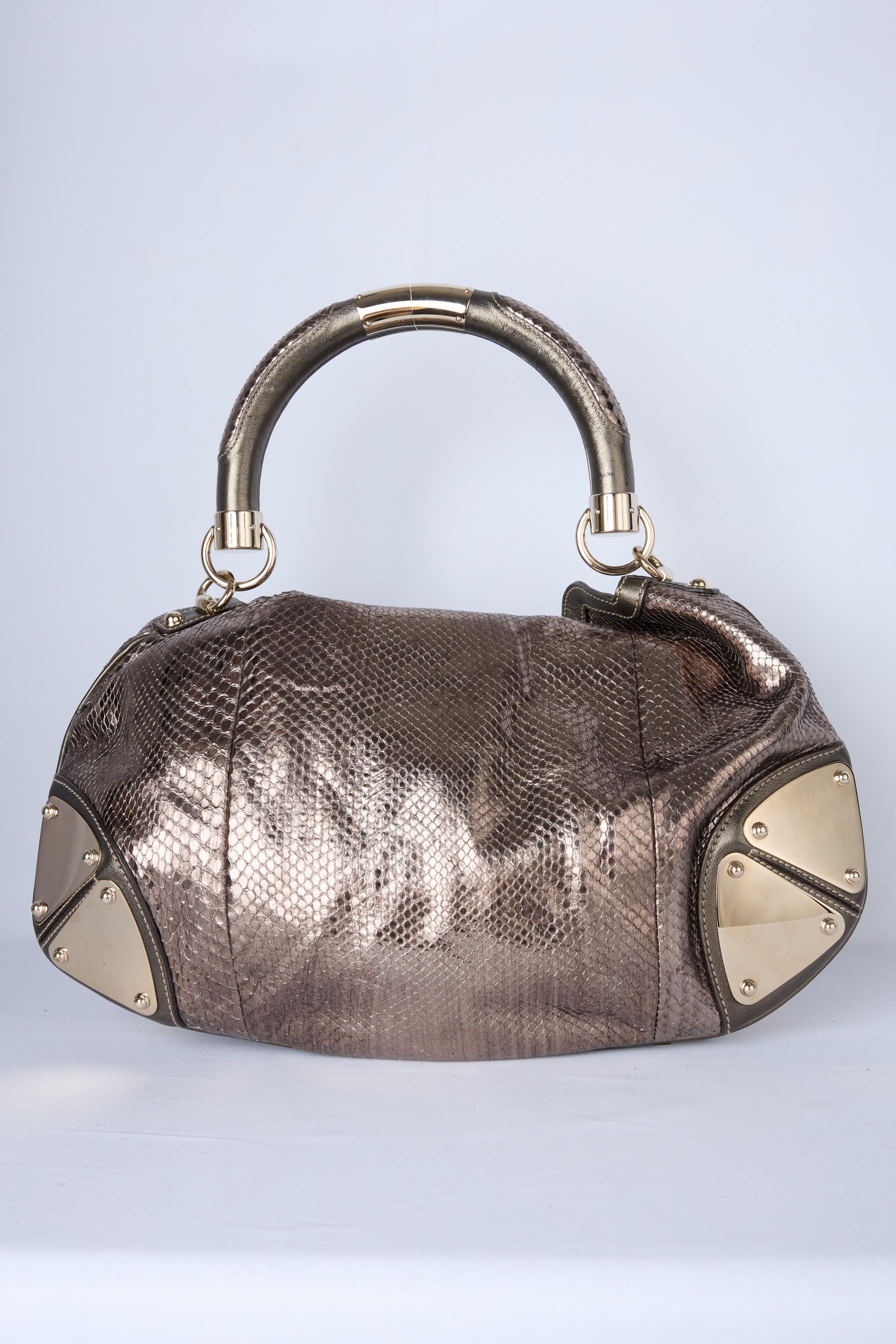 GUCCI METALLIC PYTHON BABOUSKA INDY HOBO