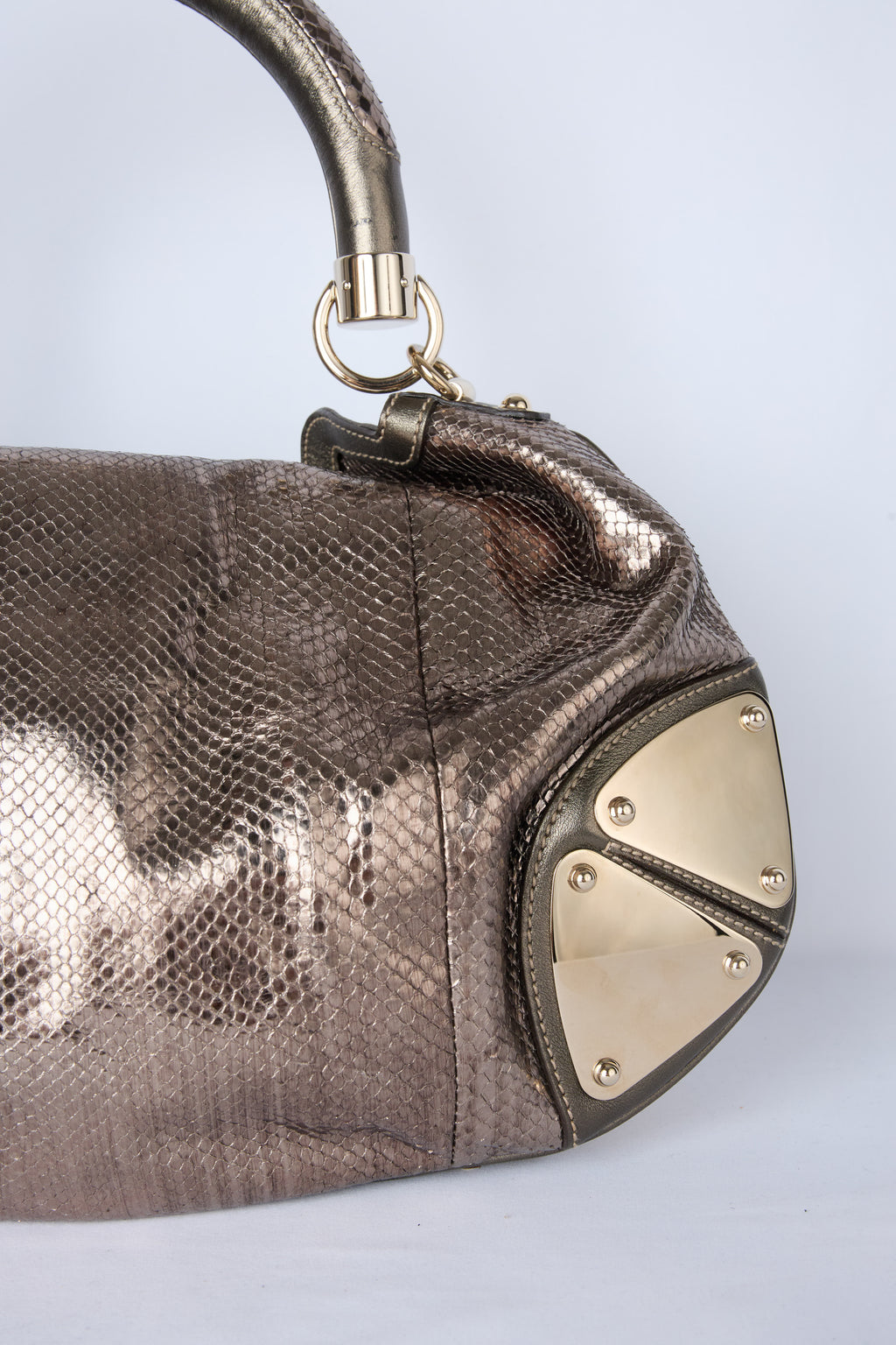 GUCCI METALLIC PYTHON BABOUSKA INDY HOBO