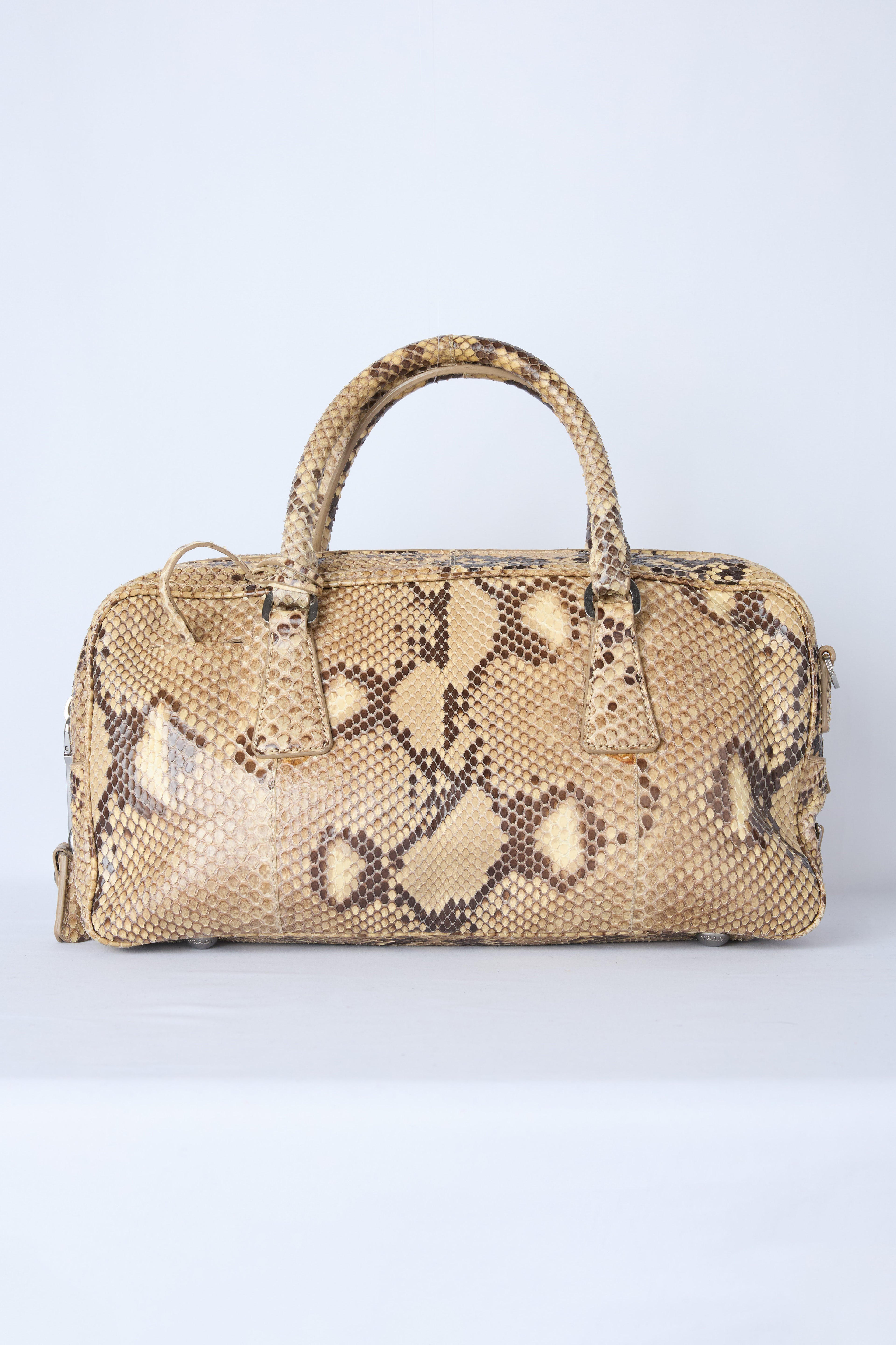 PRADA MINI PYTHON TOP HANDLE BOWLER