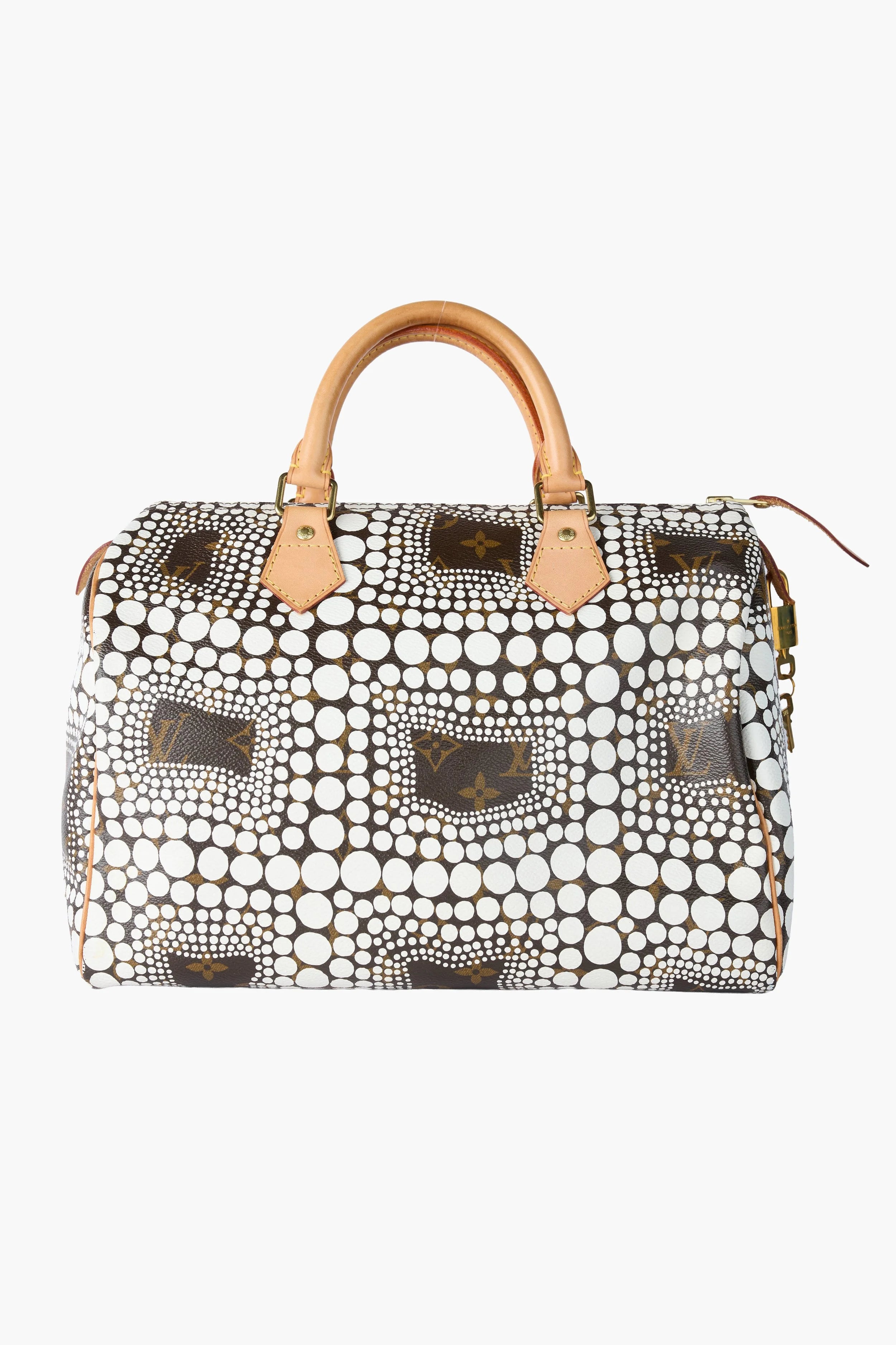 LOUIS VUITTON Speedy 30 Yayoi Kusama Monogram Multi-color Coated Canvas Hand Bag