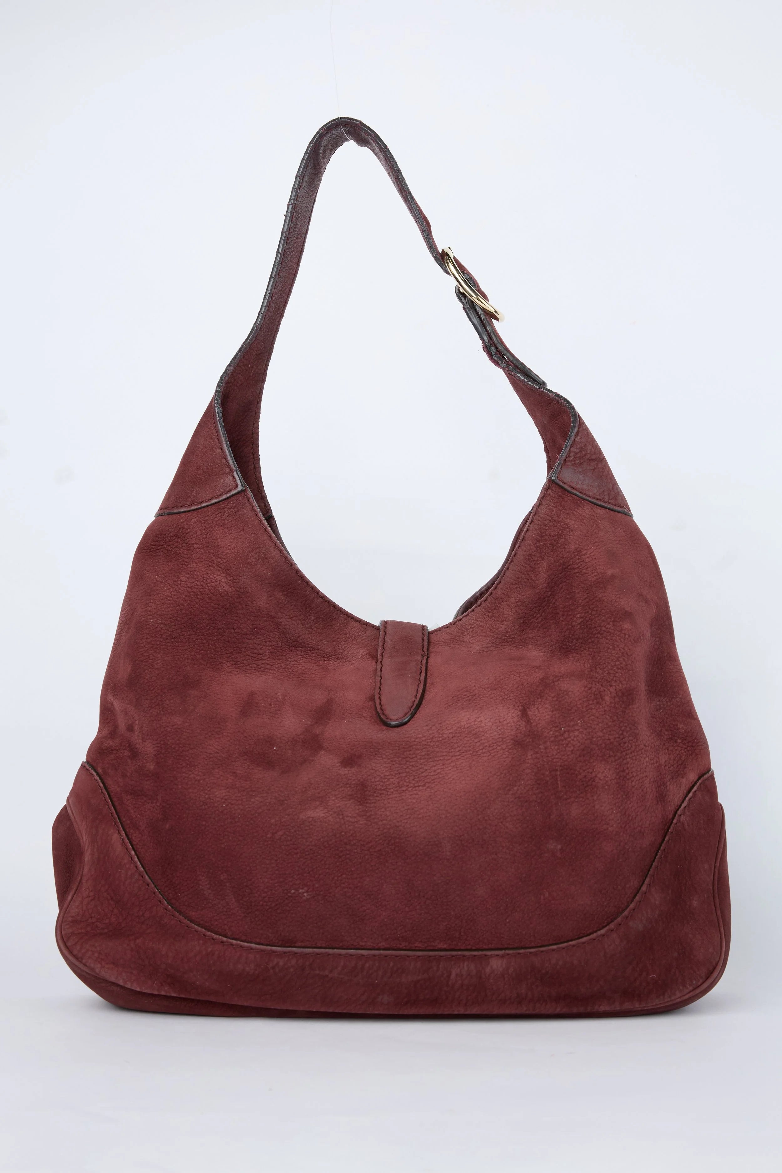 GUCCI BURGUNDY NUBUCK LEATHER JACKIE