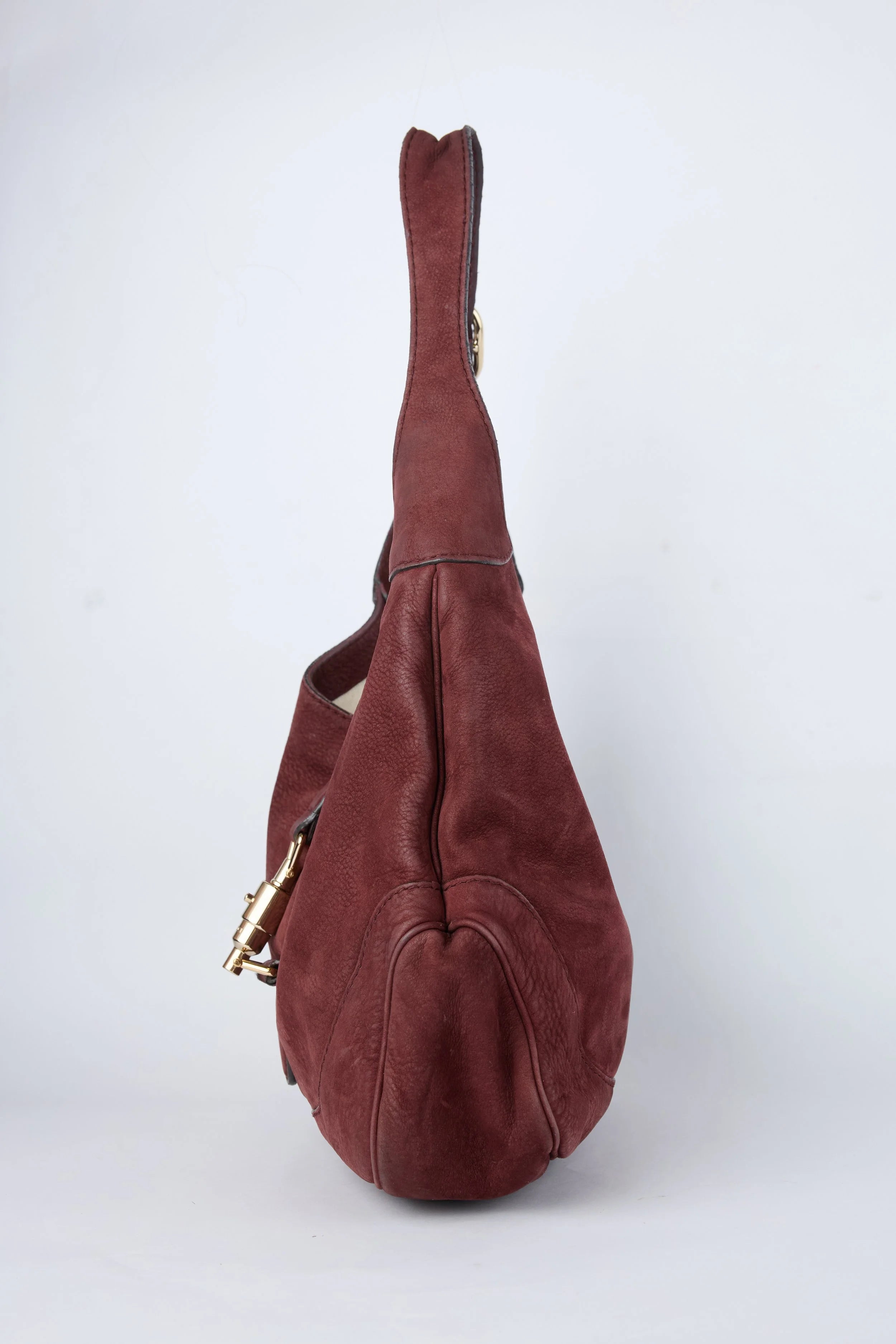 GUCCI BURGUNDY NUBUCK LEATHER JACKIE