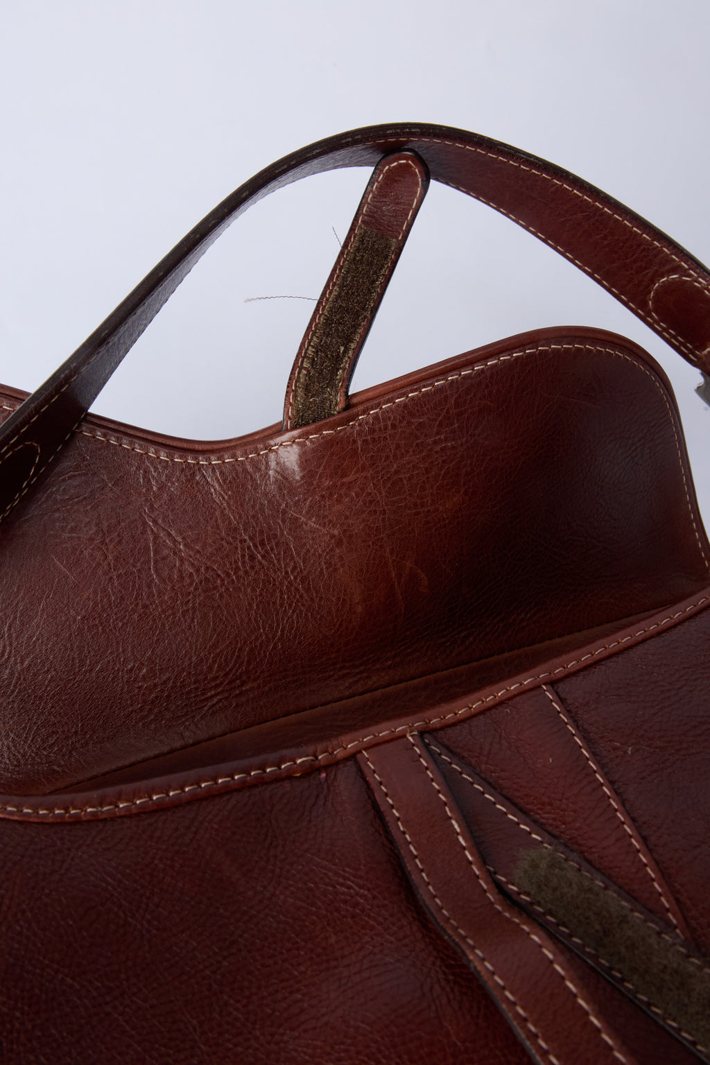 DIOR BROWN EMBROIDERED FLORAL SADDLE
