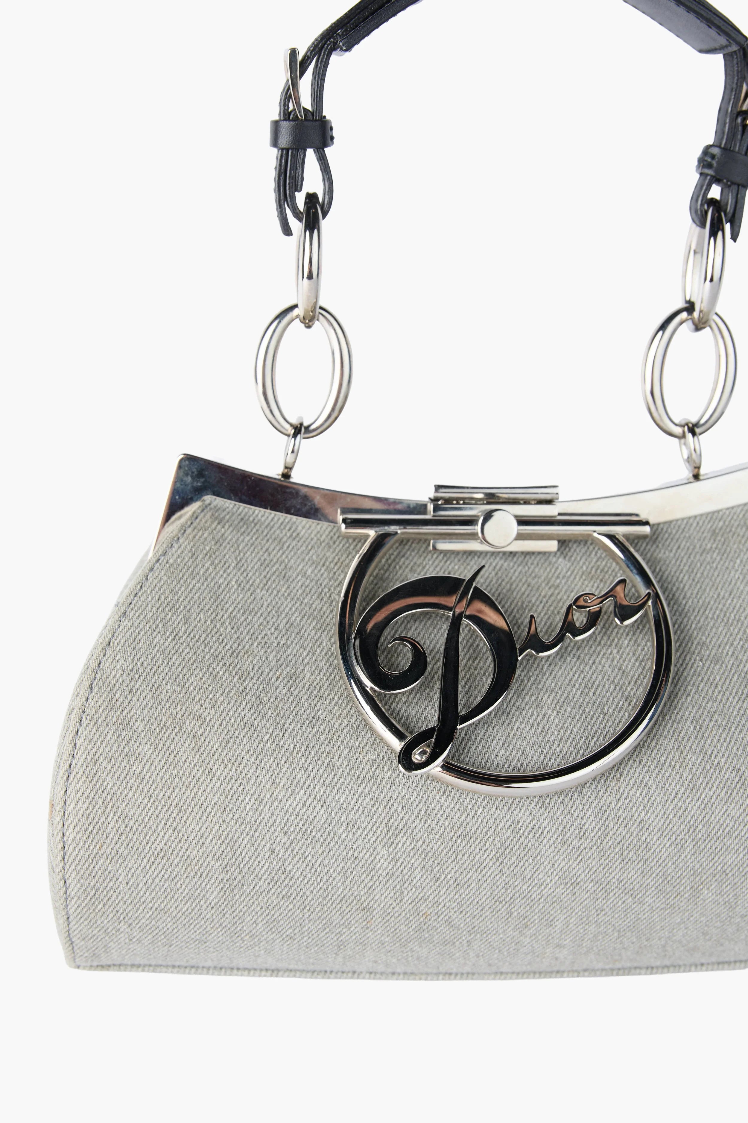 Dior Grey Denim Diva Bag