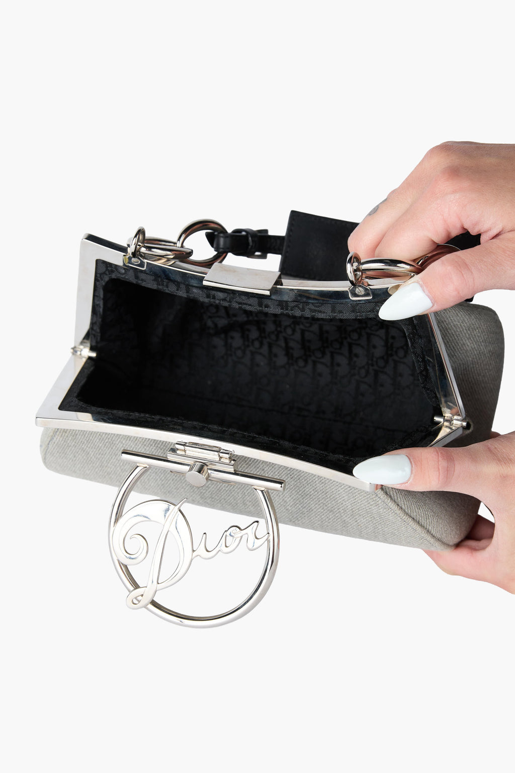 Dior Grey Denim Diva Bag