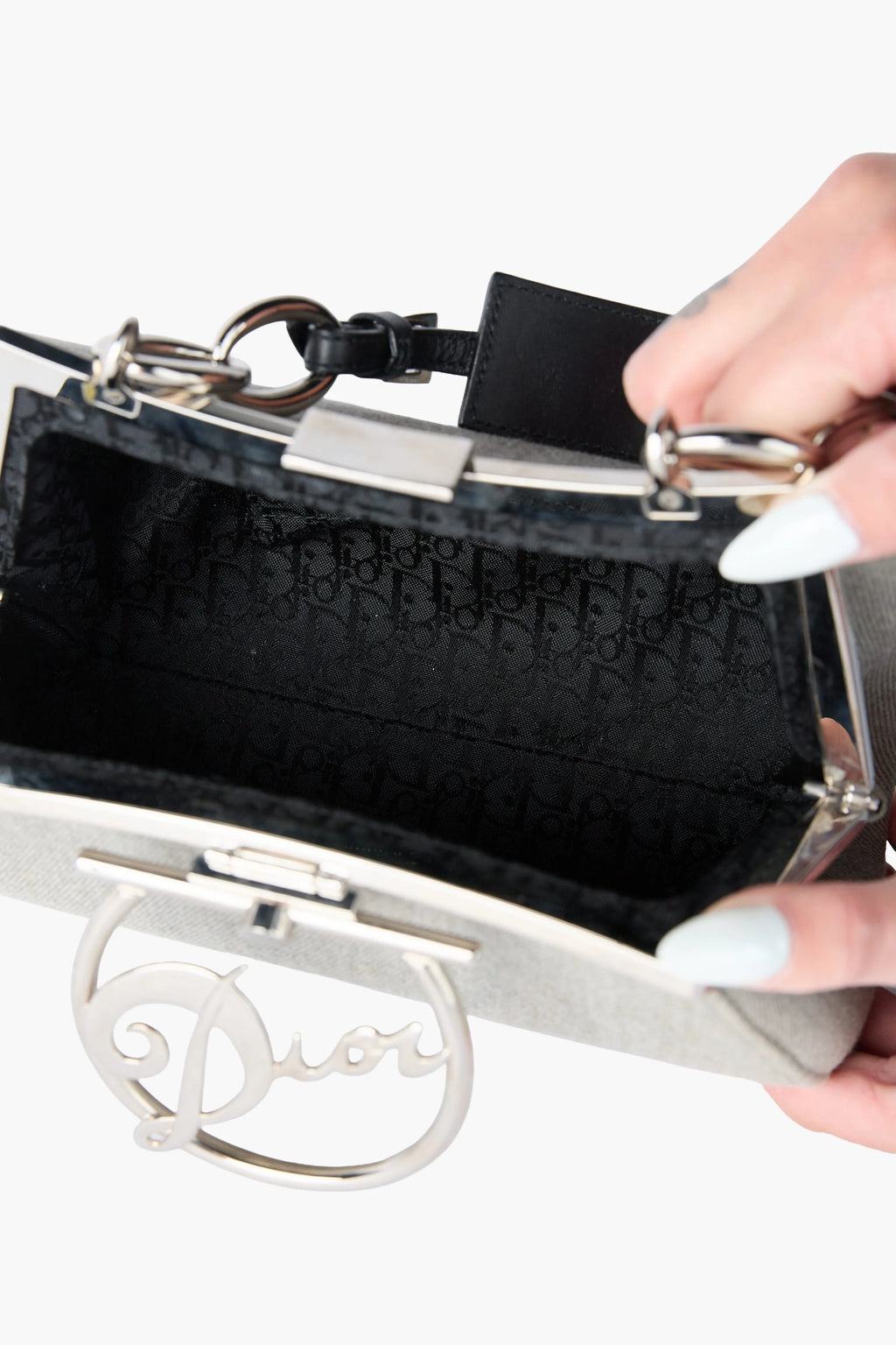 Dior Grey Denim Diva Bag
