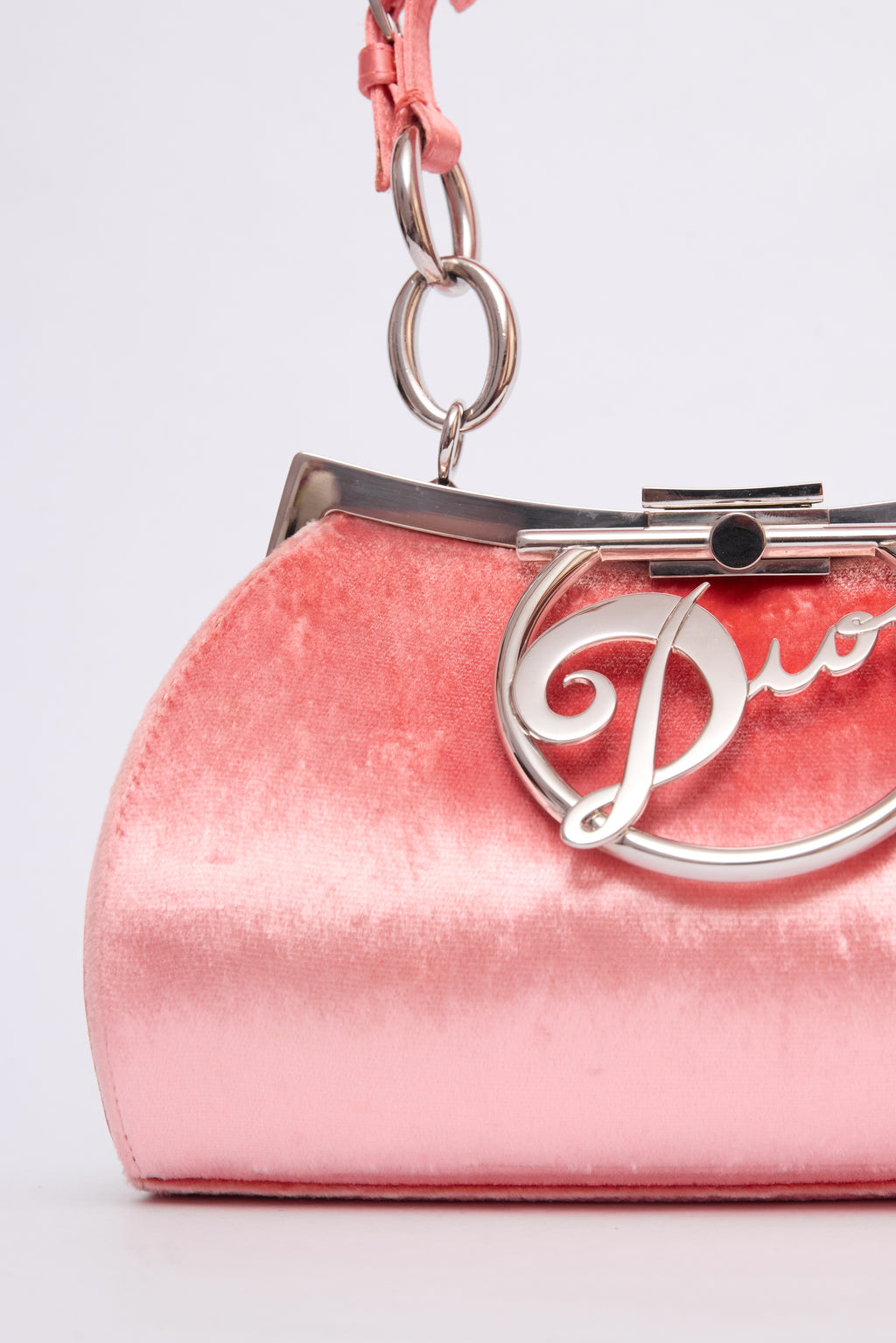 DIOR PINK VELVET DIVA BAG