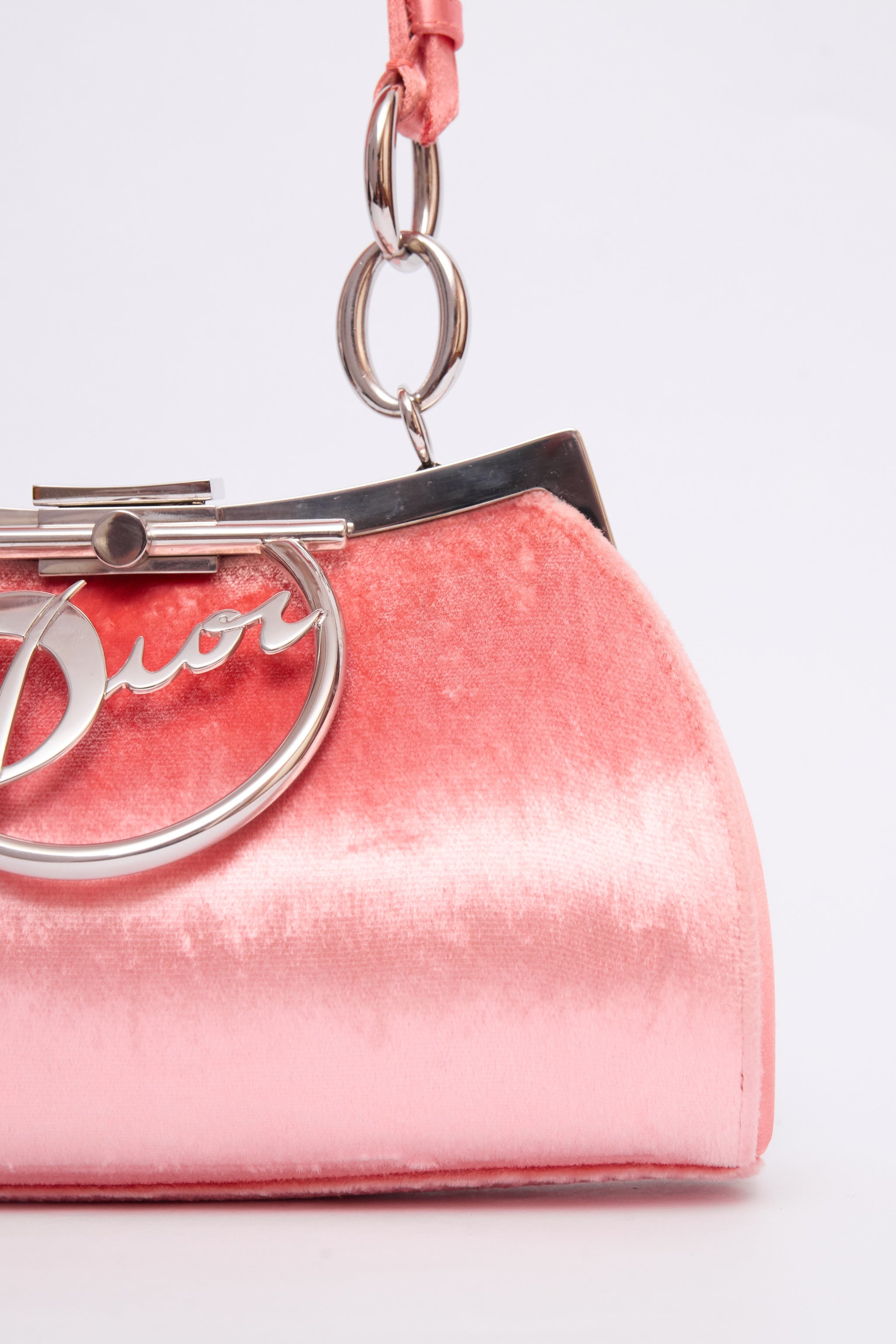 DIOR PINK VELVET DIVA BAG