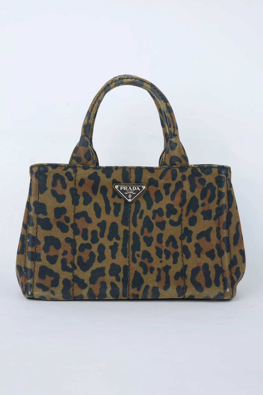 PRADA LEOPARD CANVAS TOTE