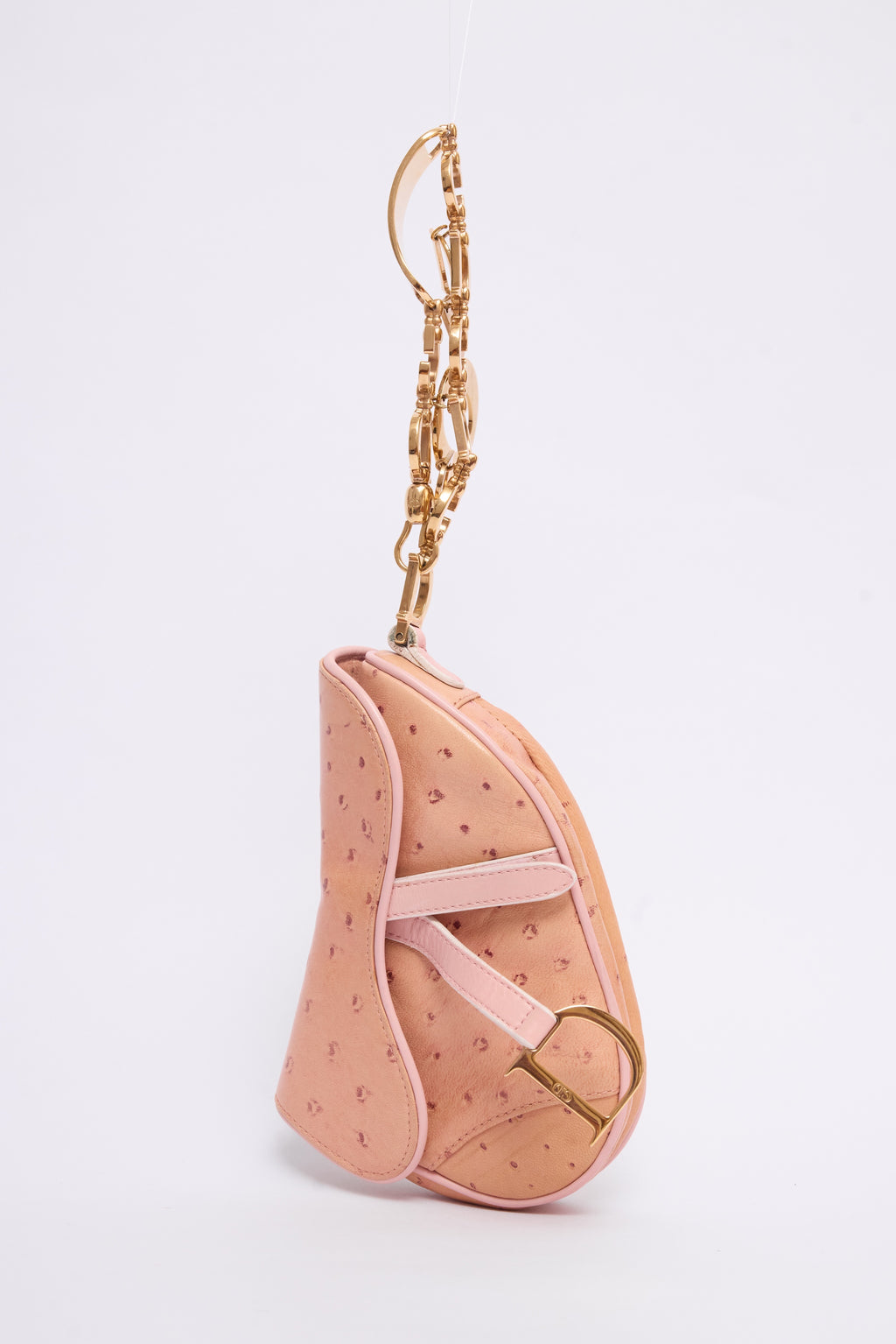 DIOR PINK MINI SADDLE WRISTLET