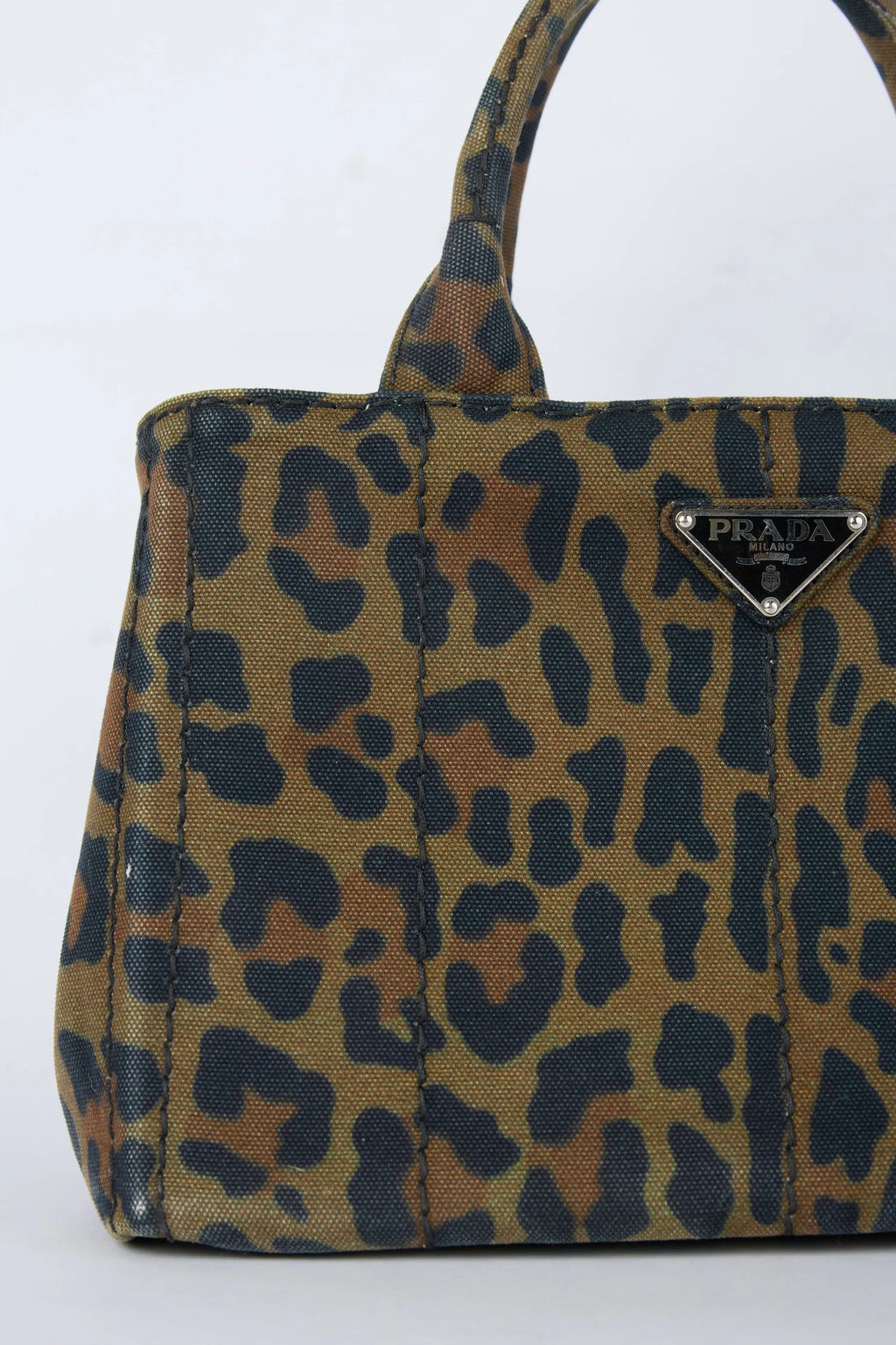 PRADA LEOPARD CANVAS TOTE