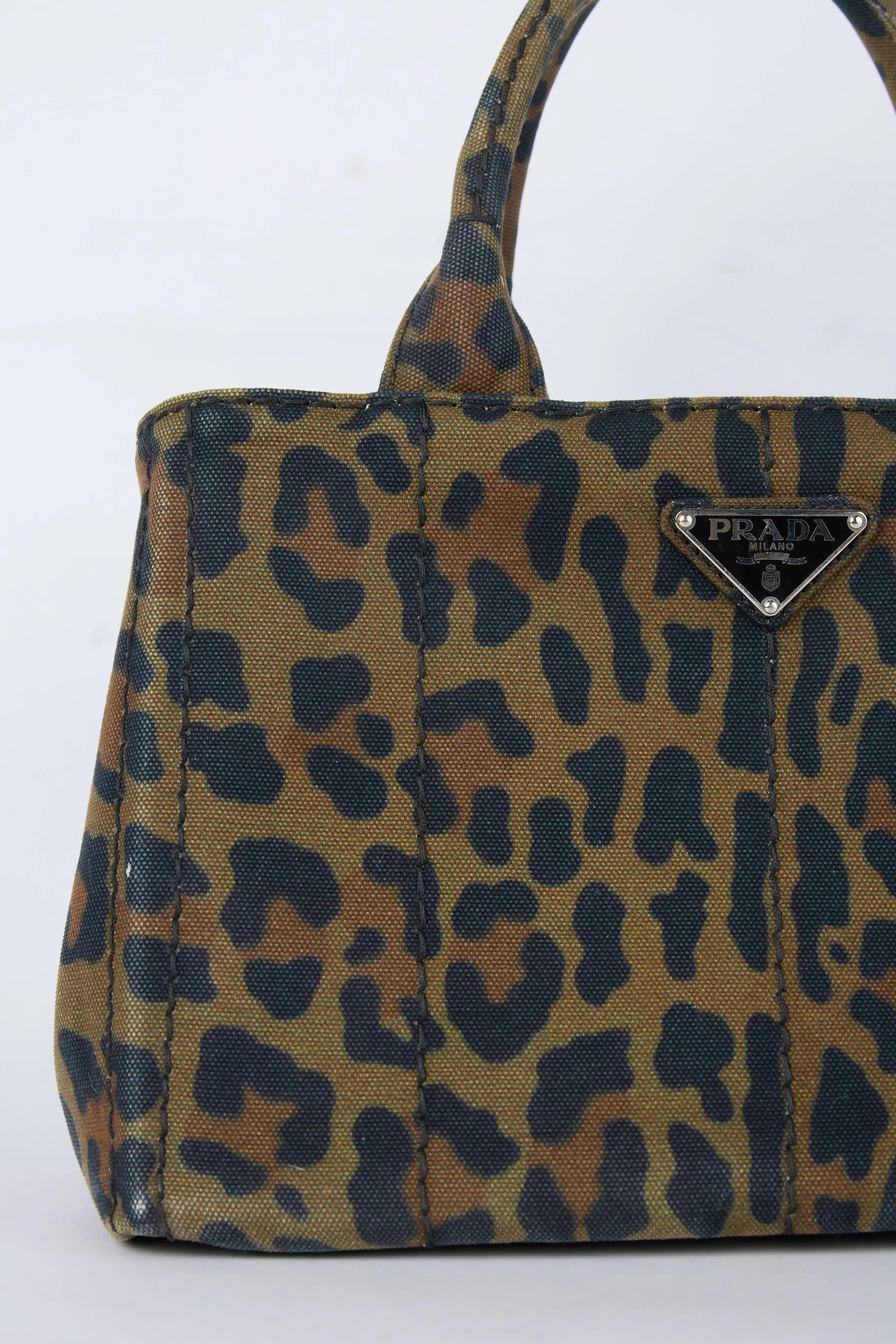 PRADA LEOPARD CANVAS TOTE