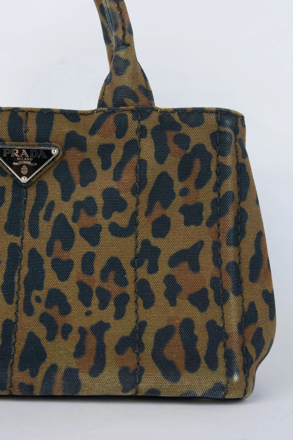 PRADA LEOPARD CANVAS TOTE
