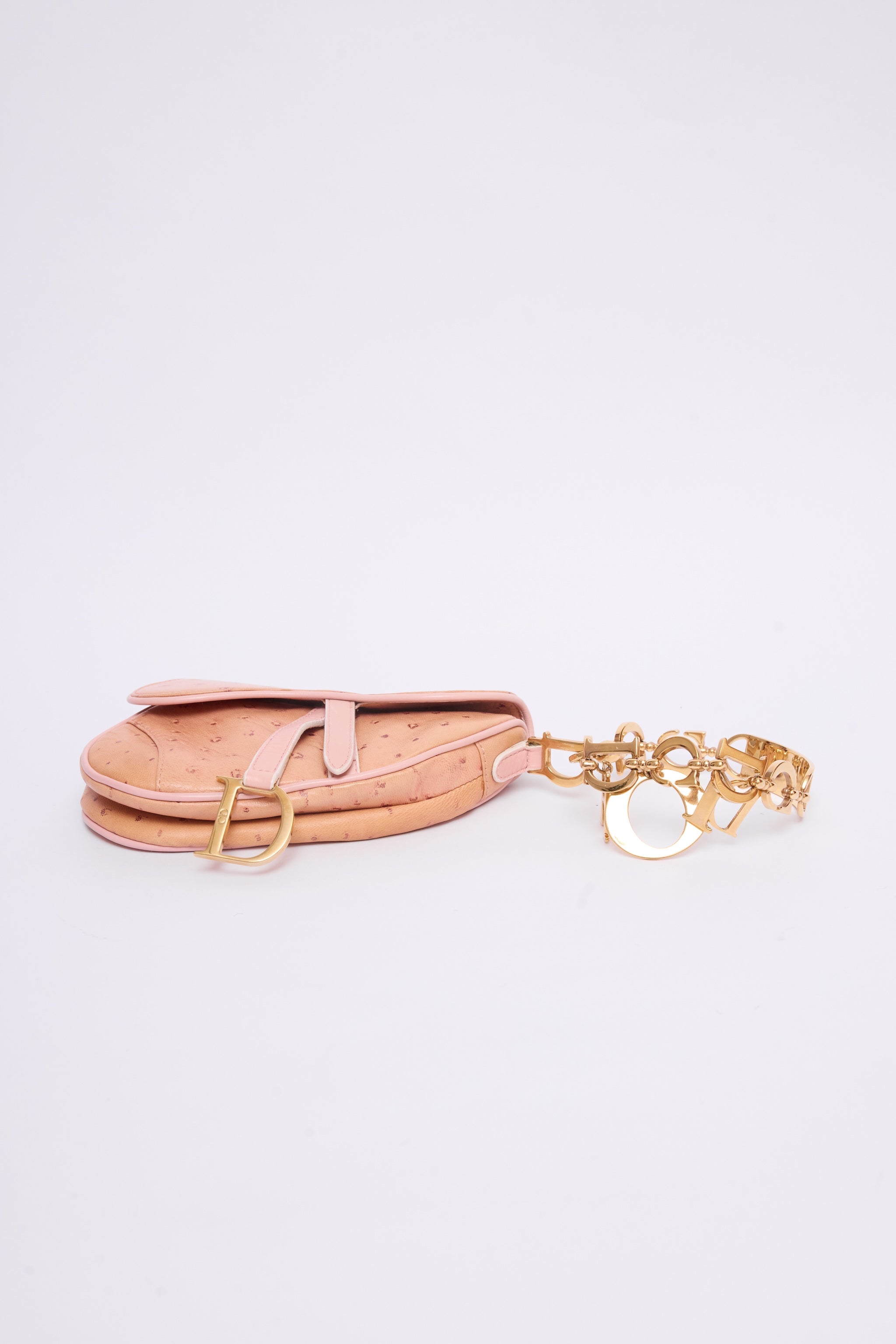 DIOR PINK MINI SADDLE WRISTLET