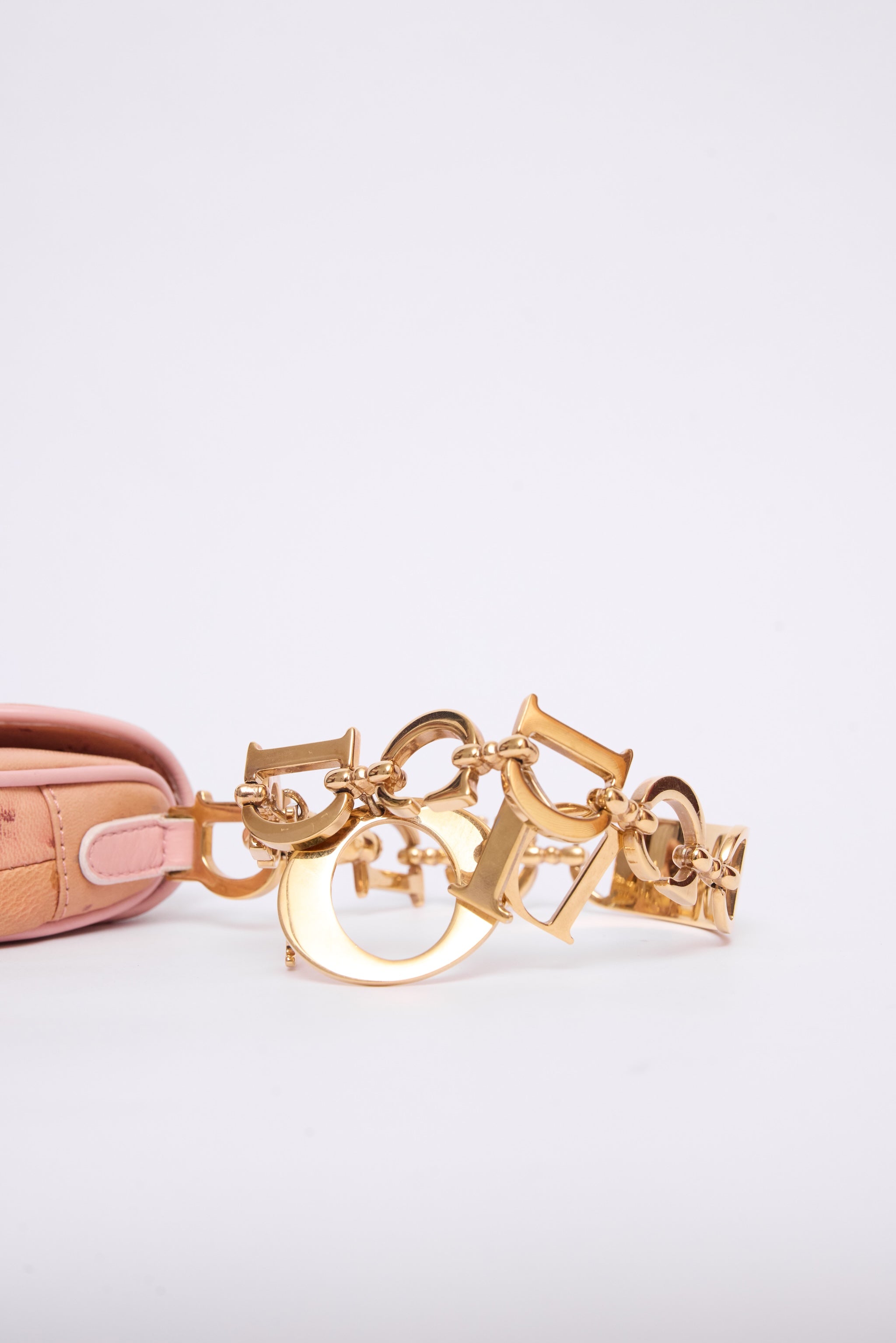 DIOR PINK MINI SADDLE WRISTLET