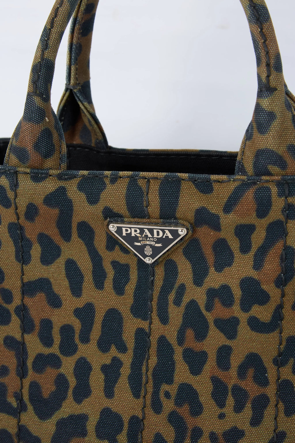 PRADA LEOPARD CANVAS TOTE